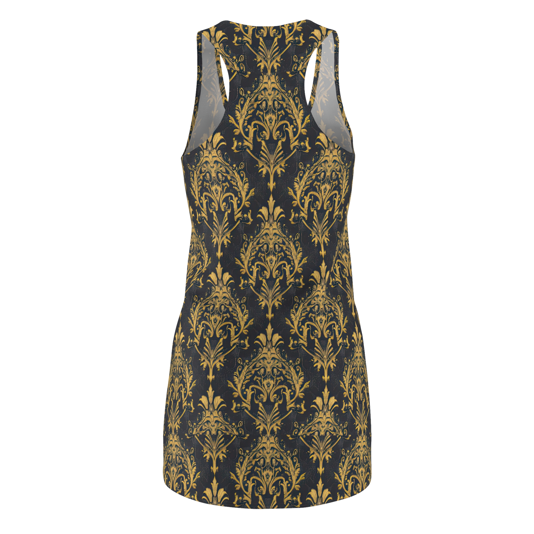 Elegant Gold Floral Racerback Dress - Perfect for Summer Events - Image 3