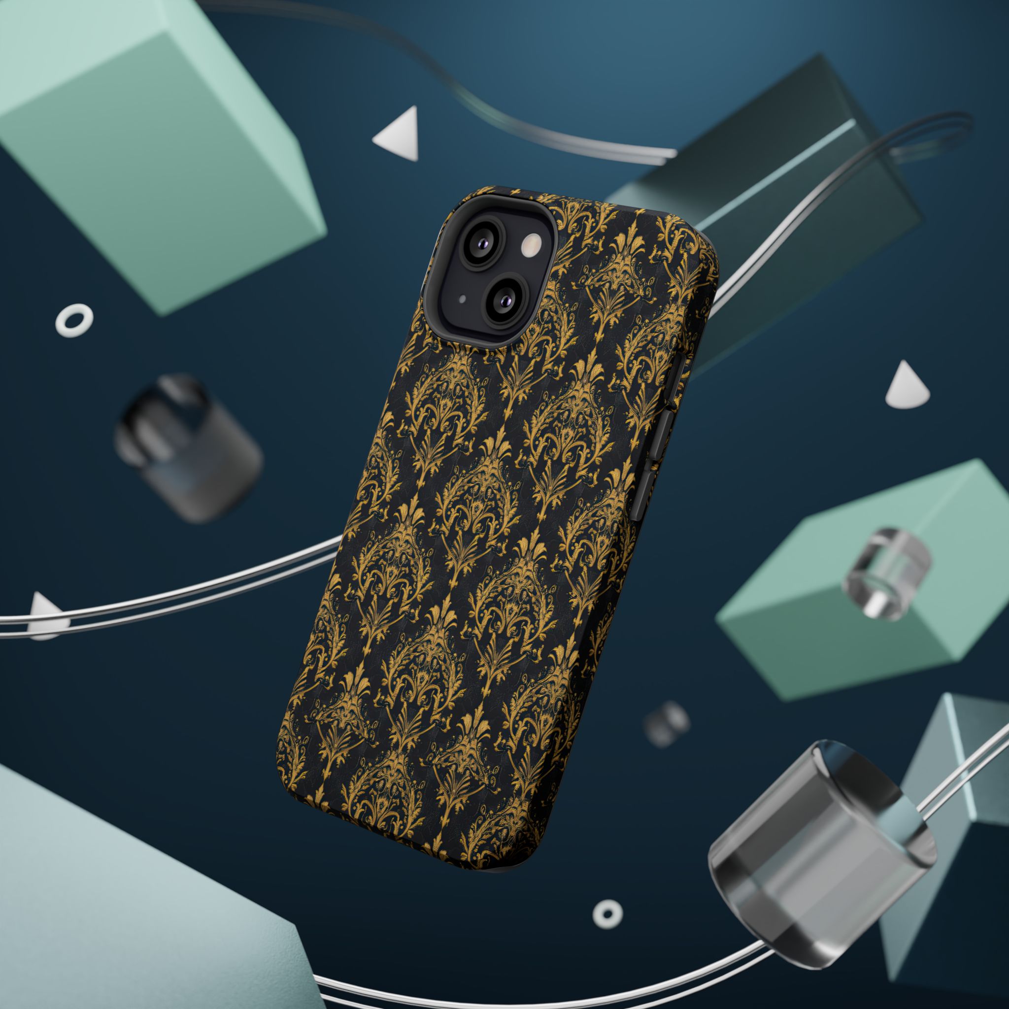 Elegant Gold Floral Magnetic Tough Case - Stylish Protection for Your Phone - Image 39
