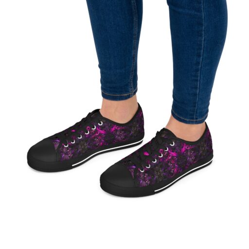 Women's Low Top Sneakers - Purple Floral Design