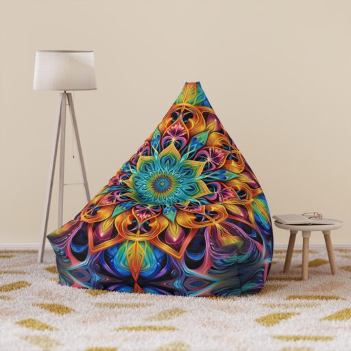 Vibrant Mandala Bean Bag Chair Cover - Bohemian Home Decor