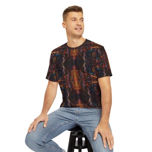 Men's Abstract Art Polyester Tee - Vibrant and Unique Graphic T-Shirt