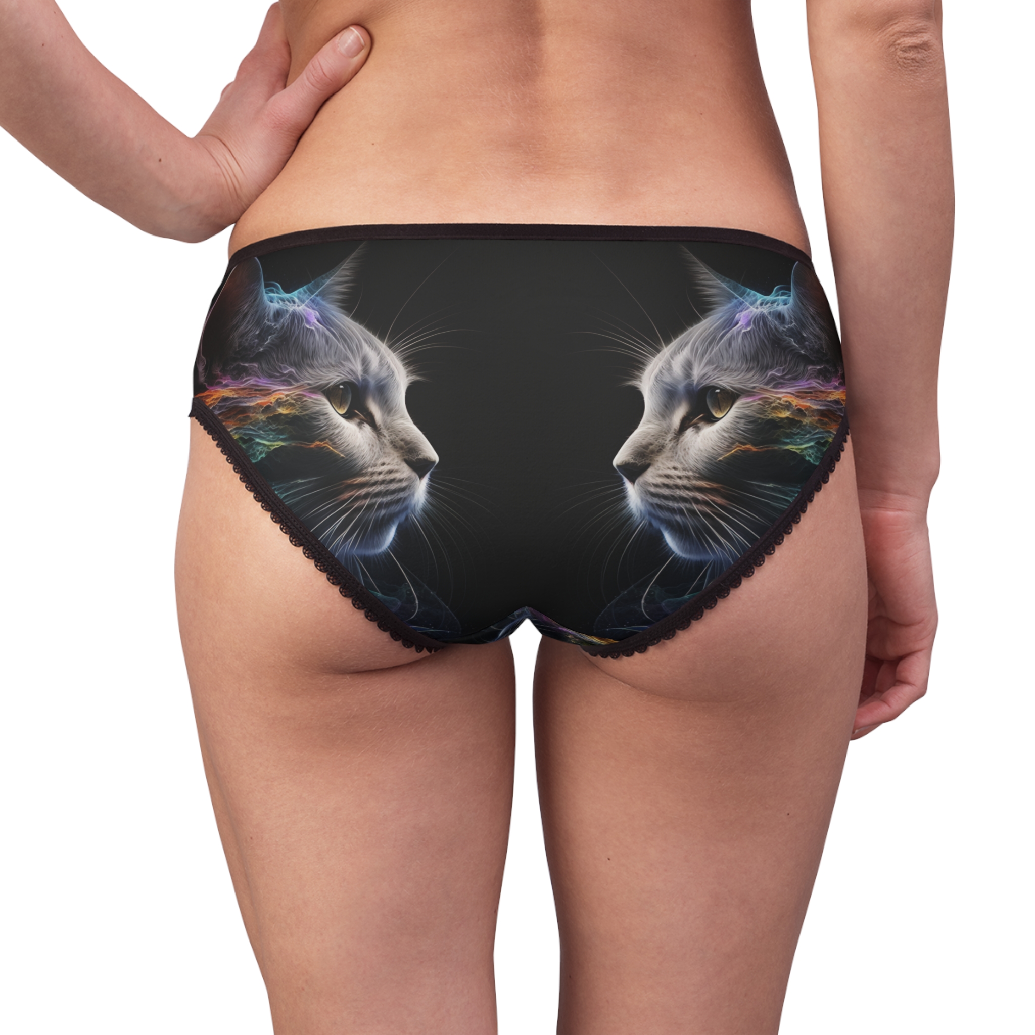 House of Trippers Super model Kitty Women's Briefs (AOP)(Watch me on the cat walk)(Twins) - Image 5