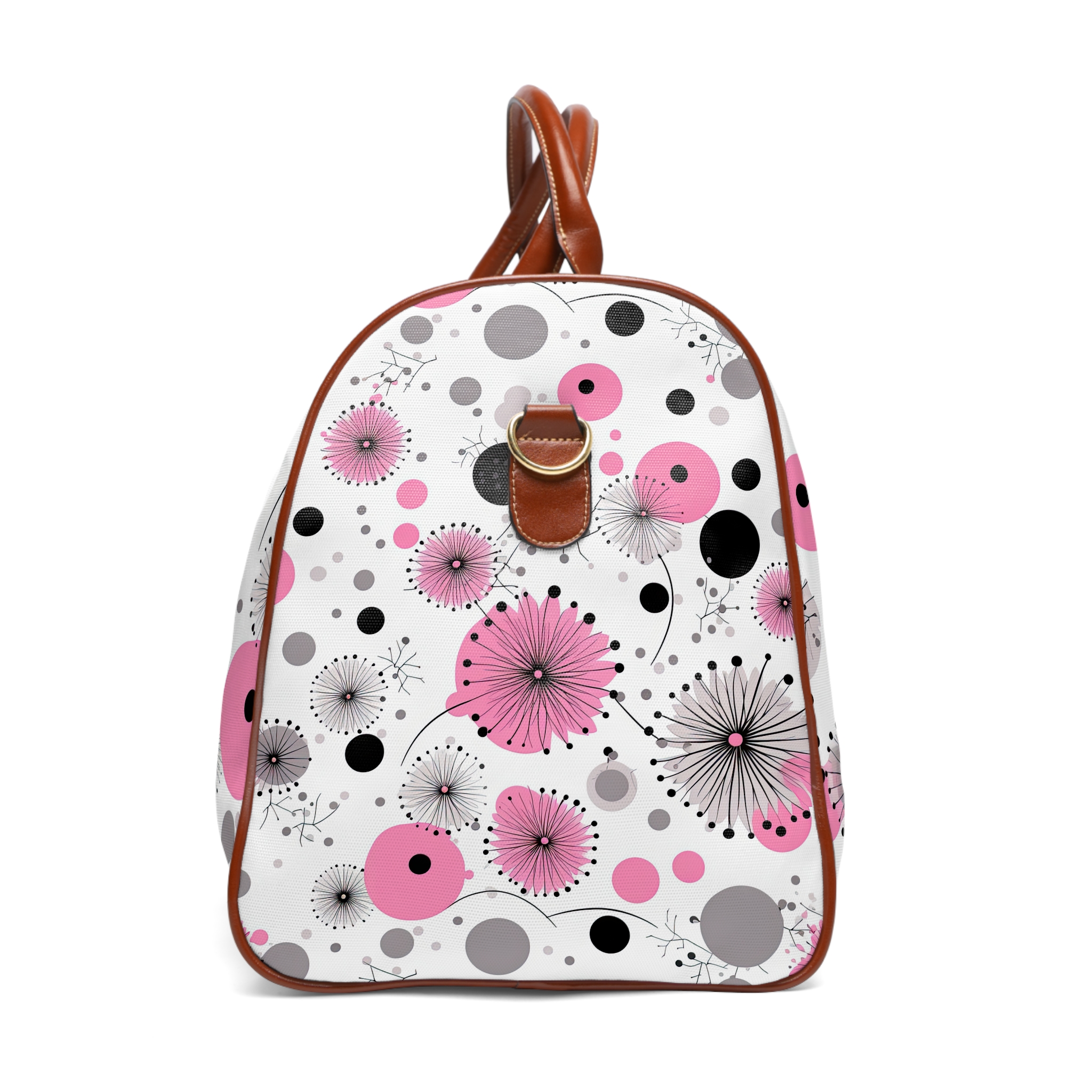 Vintage Pink Polka Dot Waterproof Travel Bag - Image 3