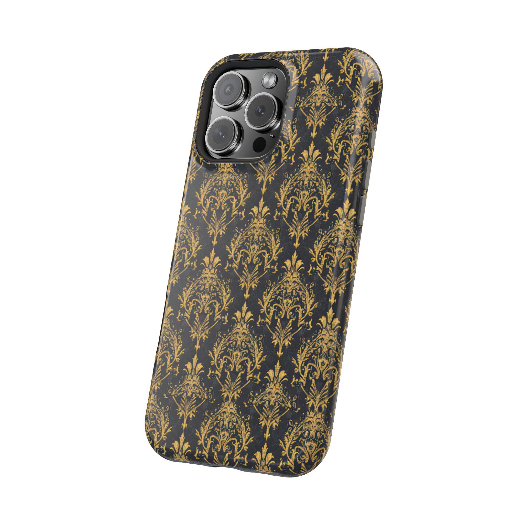Elegant Gold Floral Magnetic Tough Case - Stylish Protection for Your Phone - Image 2