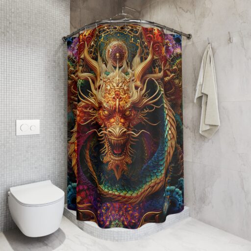Mystical Dragon Shower Curtain - Psychedelic Bathroom Decor