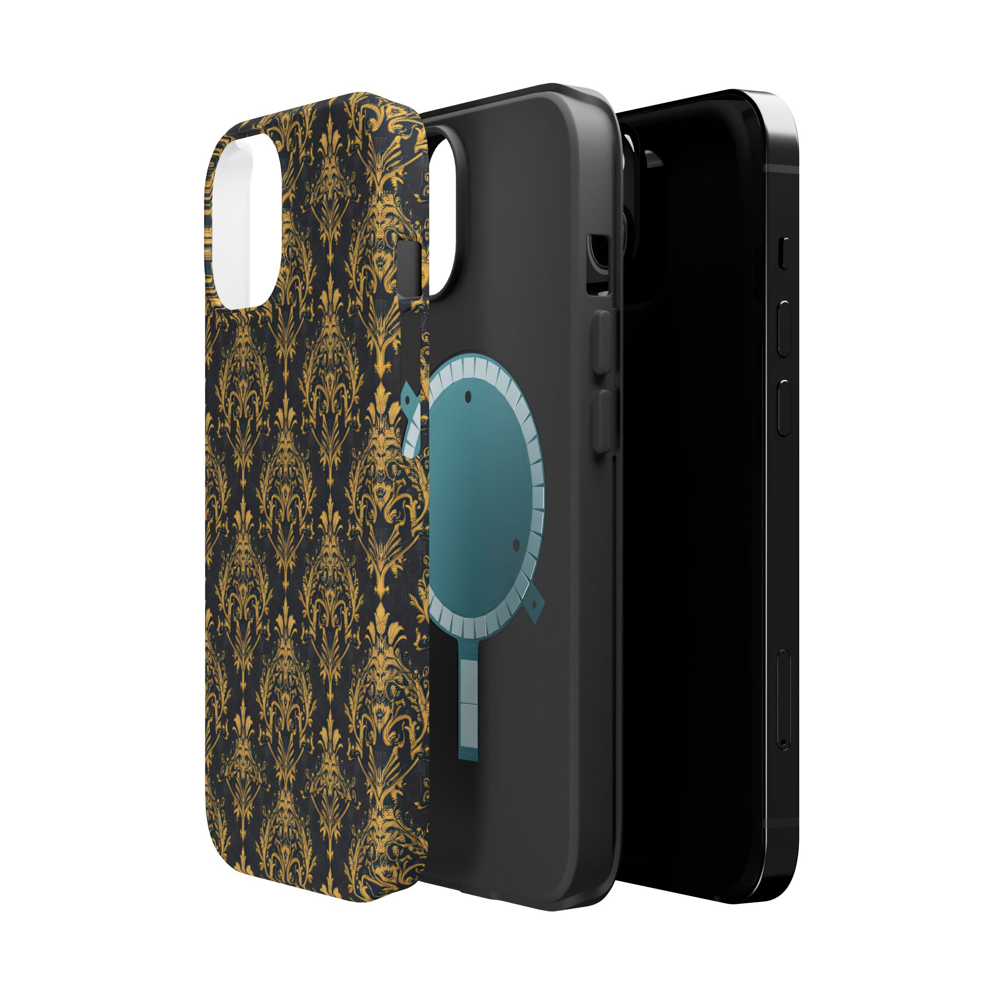 Elegant Gold Floral Magnetic Tough Case - Stylish Protection for Your Phone - Image 10