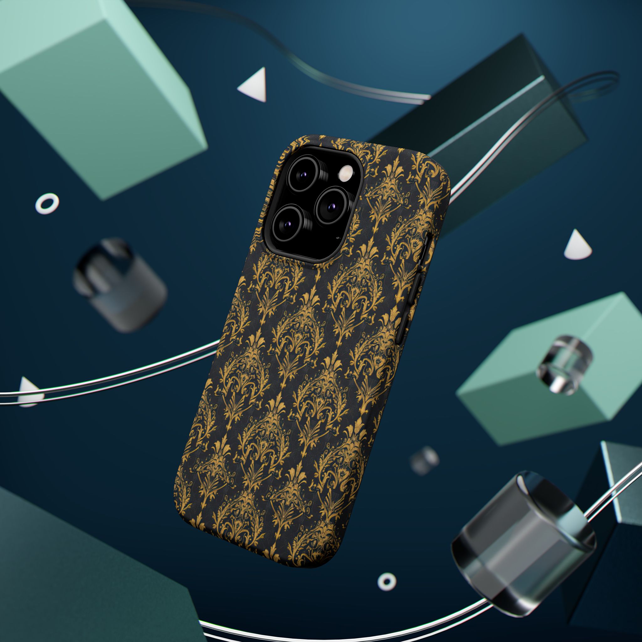 Elegant Gold Floral Magnetic Tough Case - Stylish Protection for Your Phone - Image 19