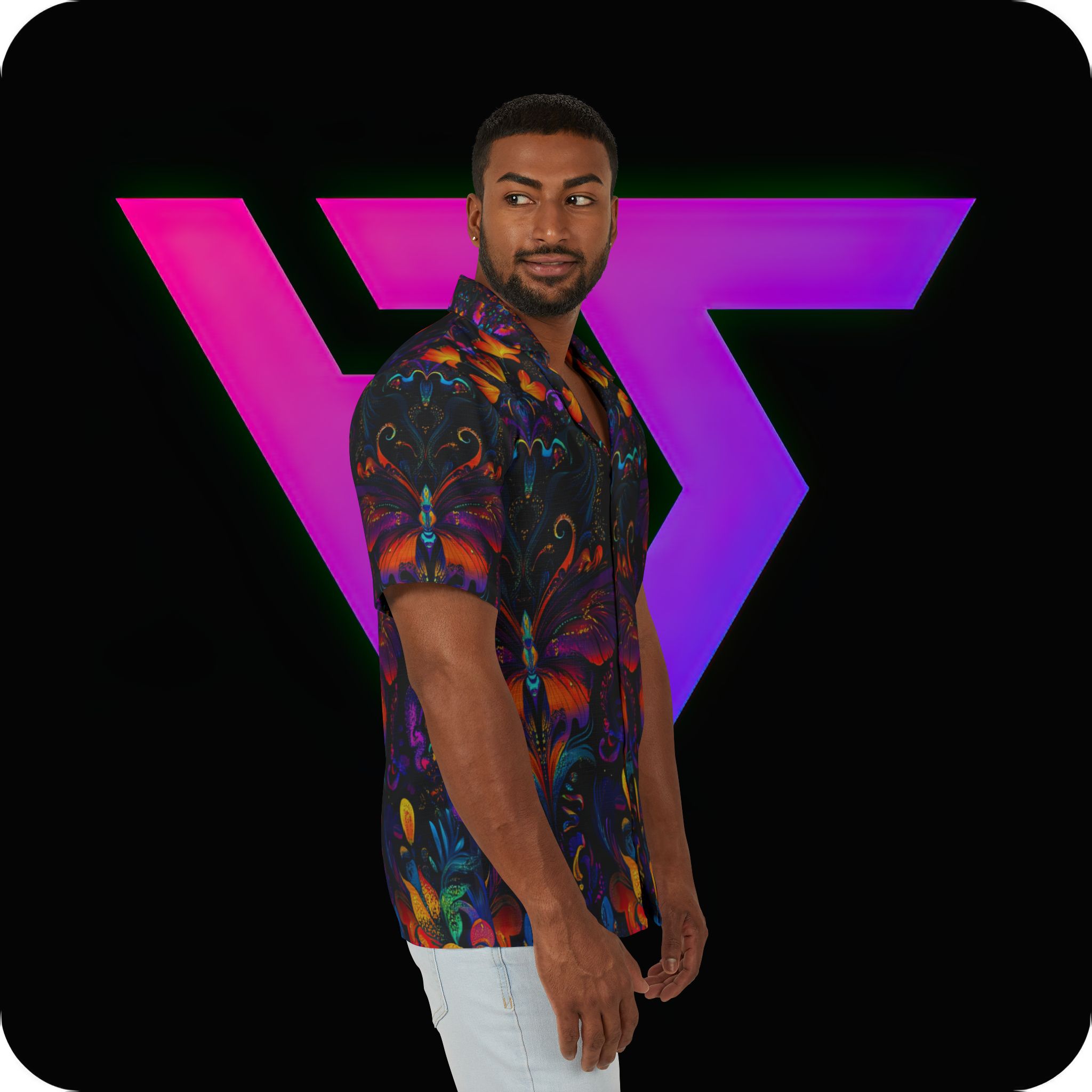 Vibrant Floral Men's Hawaiian Camp Shirt - Perfect for Summer Celebrations - Image 6