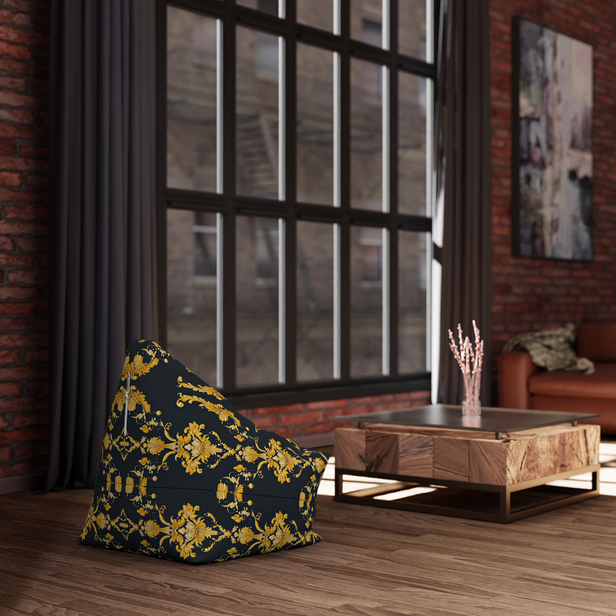 Elegant Floral Bean Bag Chair Cover - Cozy Home Decor - Image 14