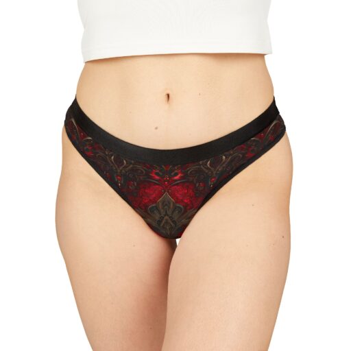 Elegant Red Floral Women's Thongs - Stylish Lingerie for Special Occasions