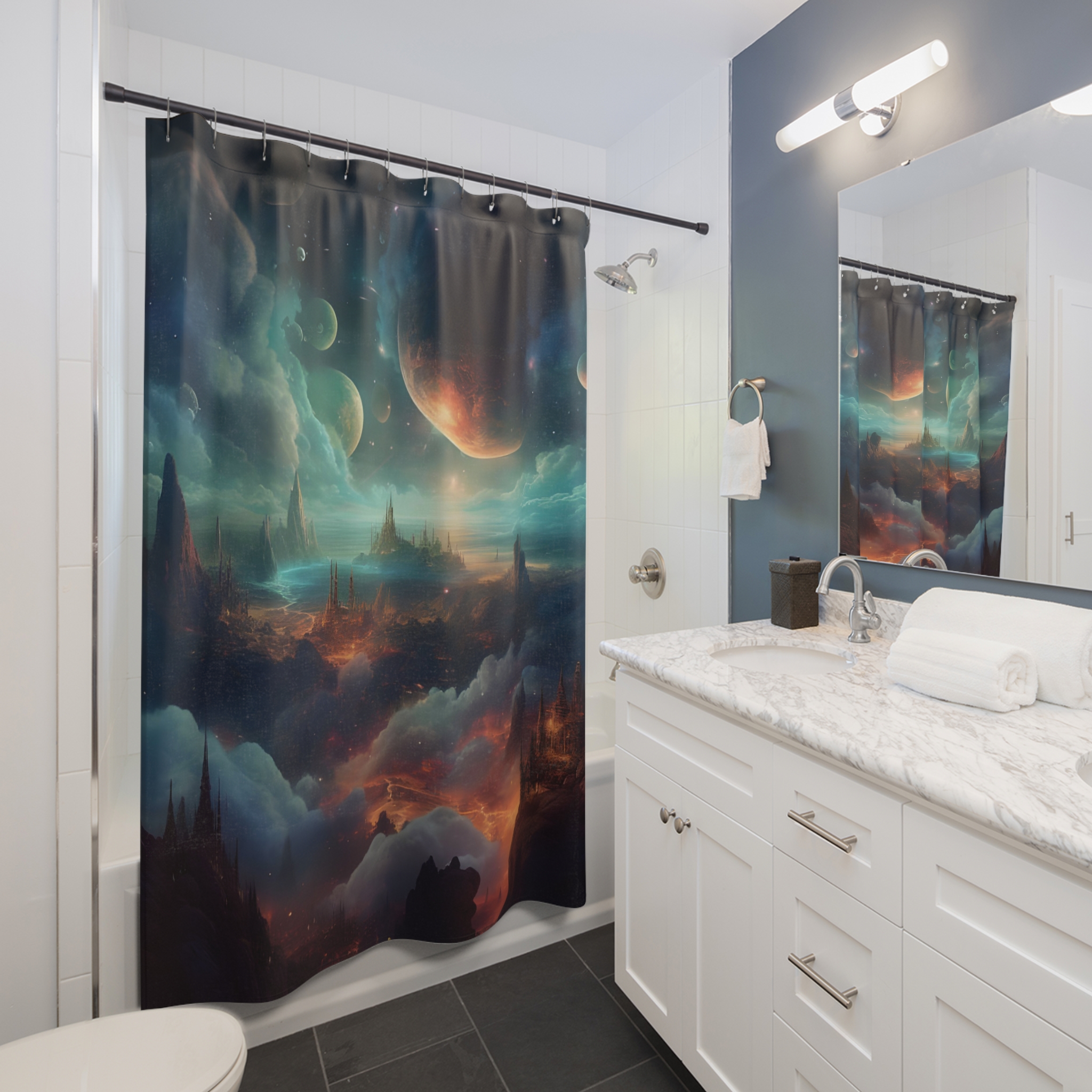 Happy Place Shower Curtains House of Trippers - Image 2