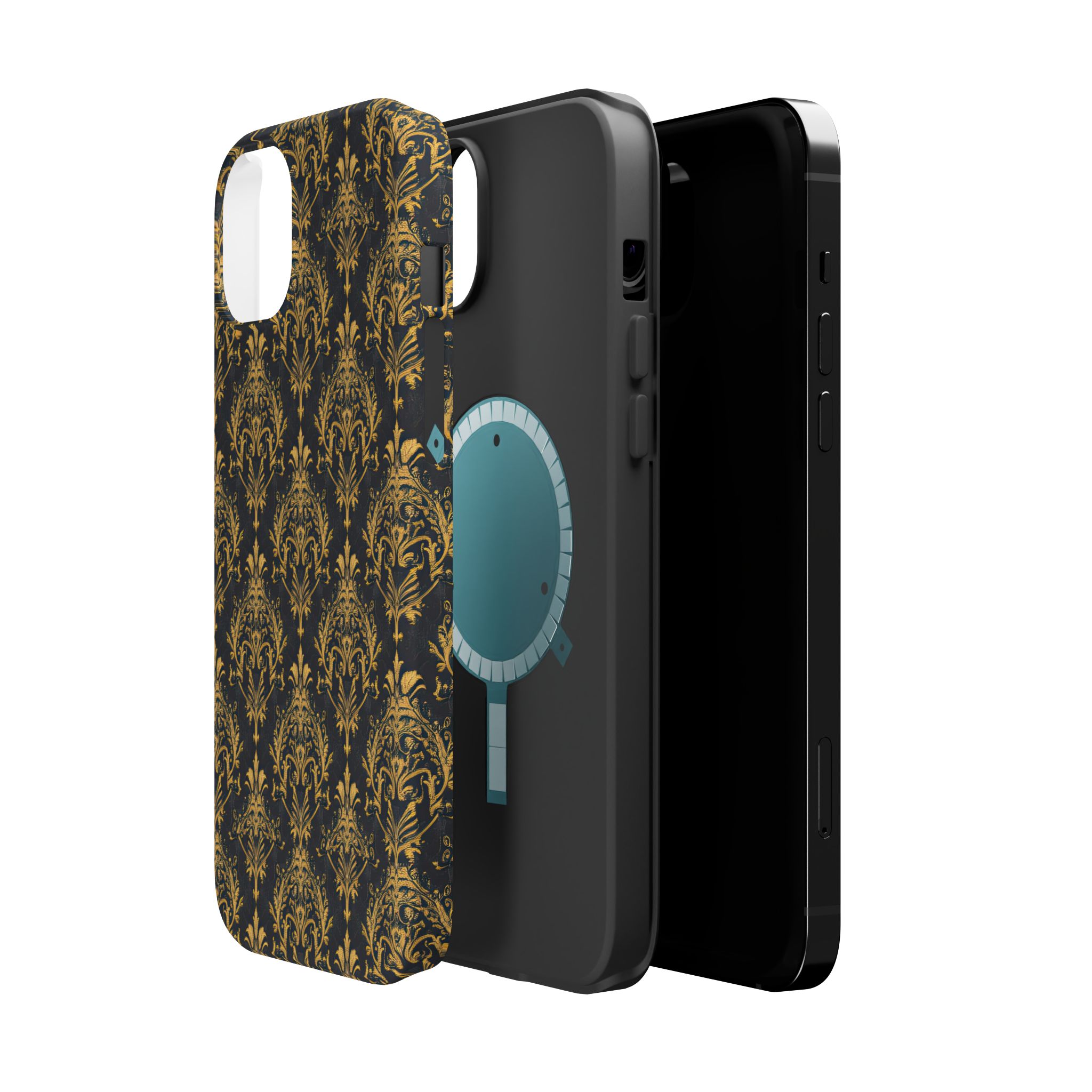Elegant Gold Floral Magnetic Tough Case - Stylish Protection for Your Phone - Image 26