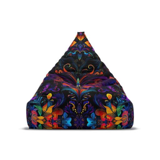 Vibrant Floral Bean Bag Chair Cover - Colorful Bohemian Decor for Relaxation