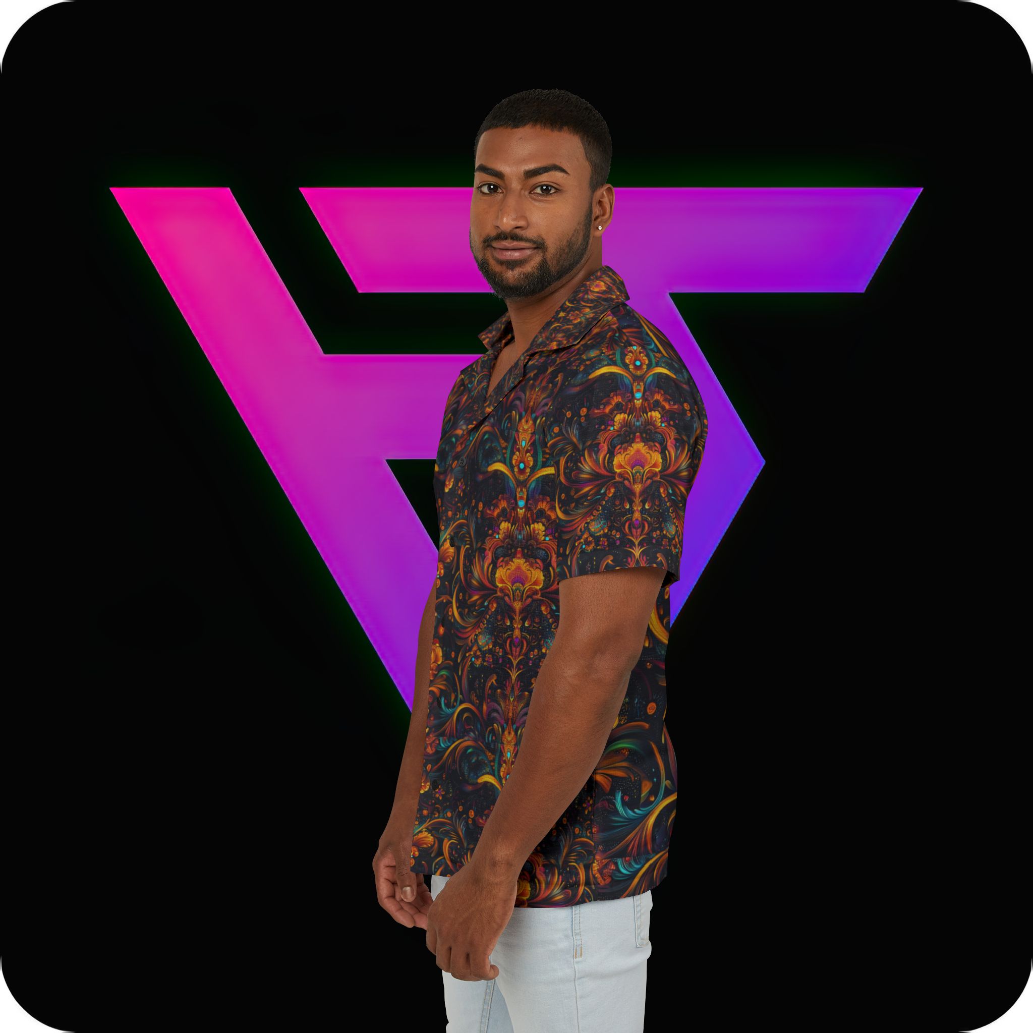 Vibrant Floral Men's Hawaiian Camp Shirt for Summer Fun - Image 5