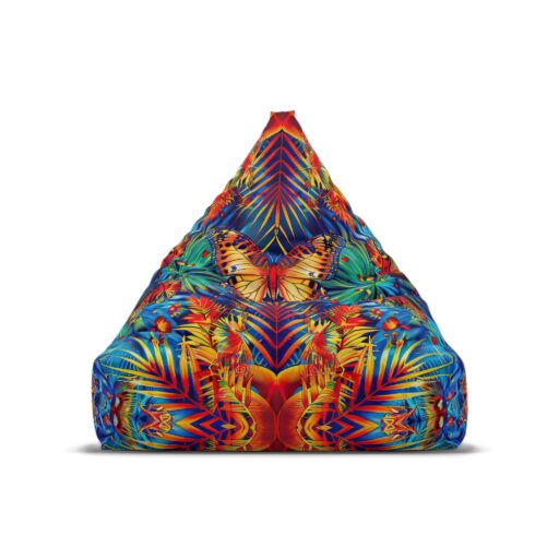 Vibrant Butterfly Bean Bag Chair Cover - Colorful Tropical Design