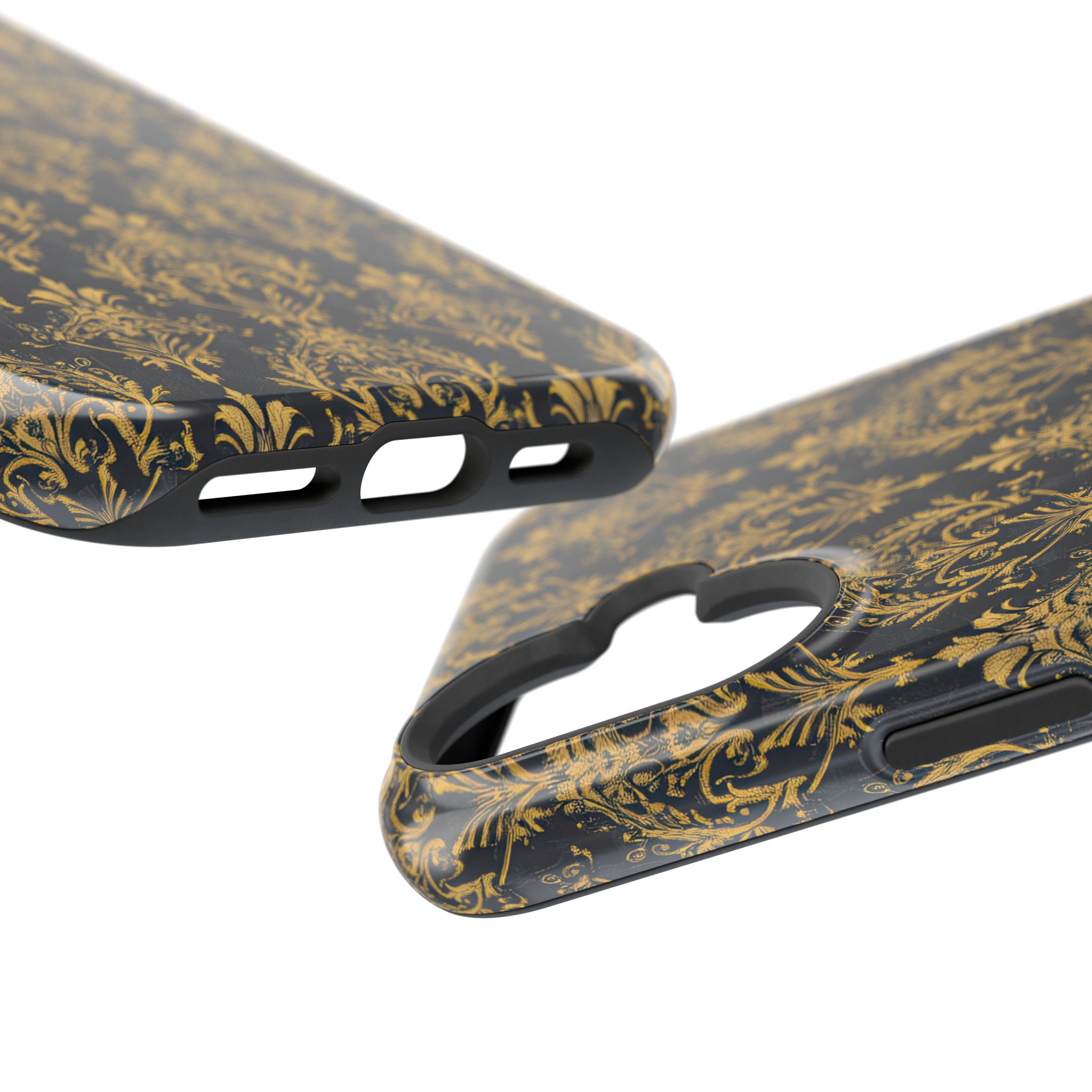 Elegant Gold Floral Magnetic Tough Case - Stylish Protection for Your Phone - Image 104