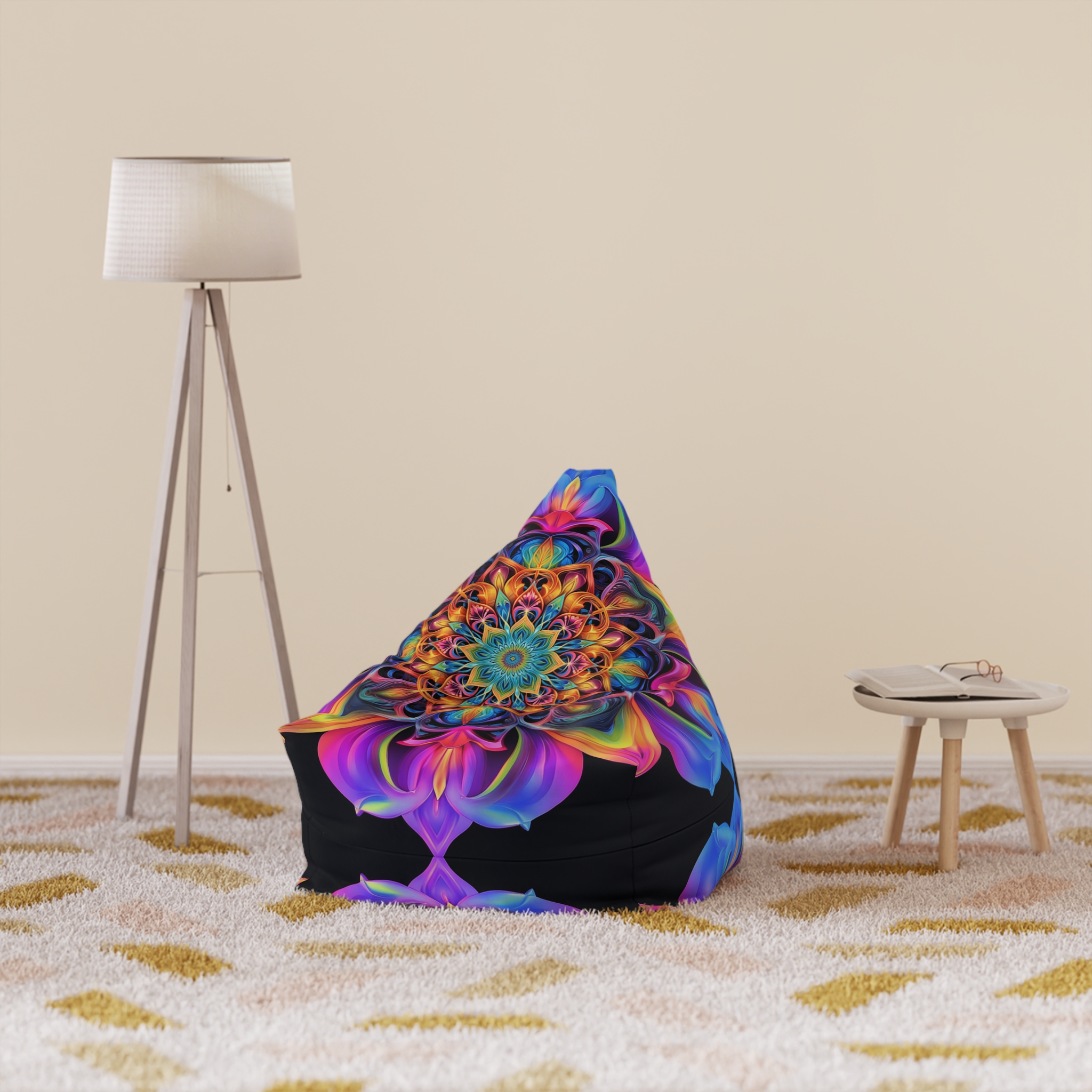 Vibrant Floral Bean Bag Chair Cover for Cozy Spaces - Image 13