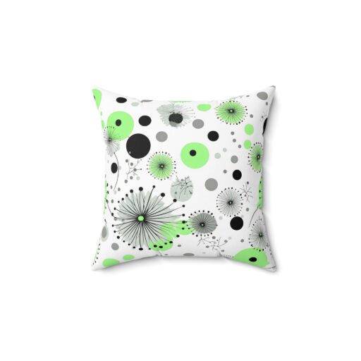 Vintage Lime Colored Polka Dot Spun Polyester Square Pillow