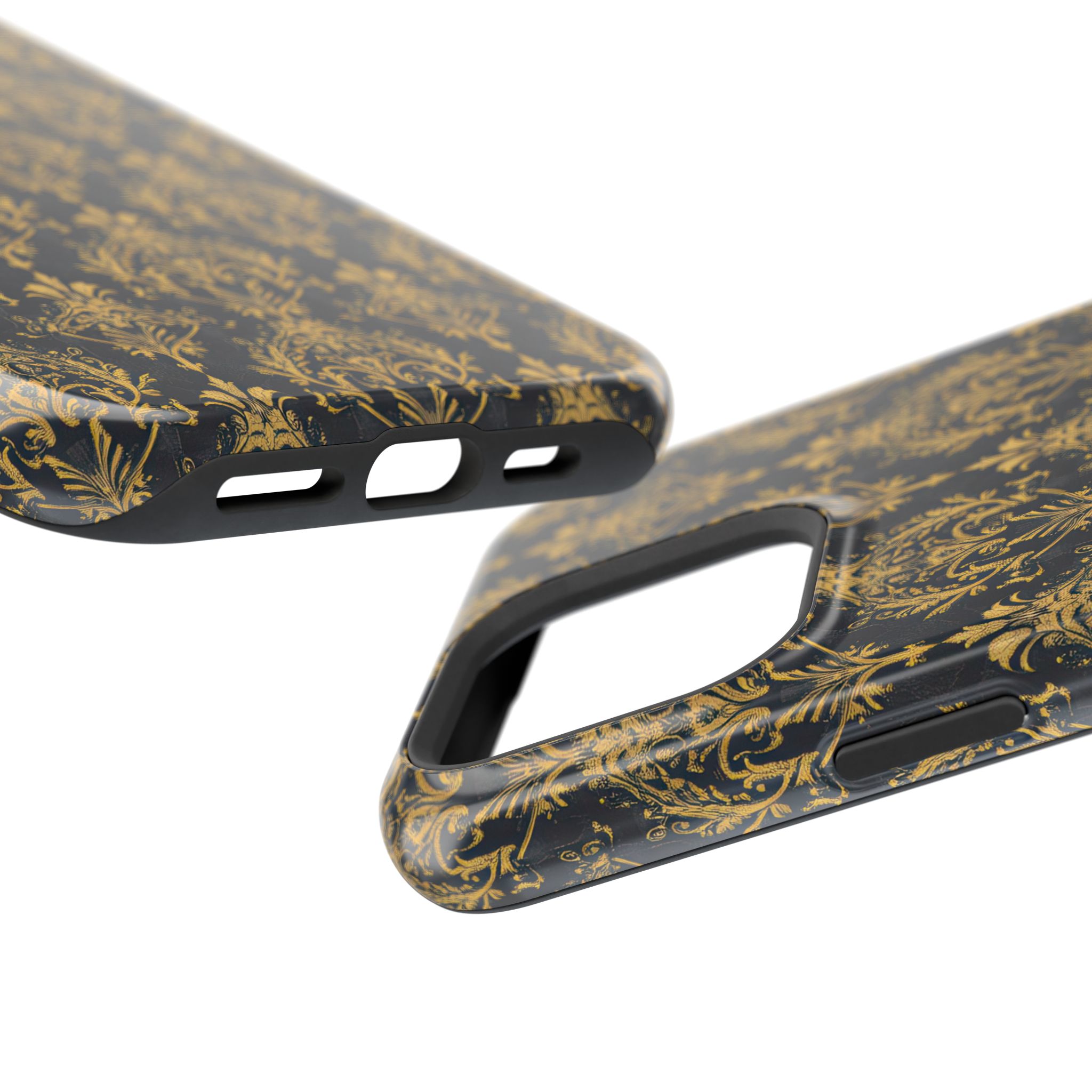 Elegant Gold Floral Magnetic Tough Case - Stylish Protection for Your Phone - Image 4