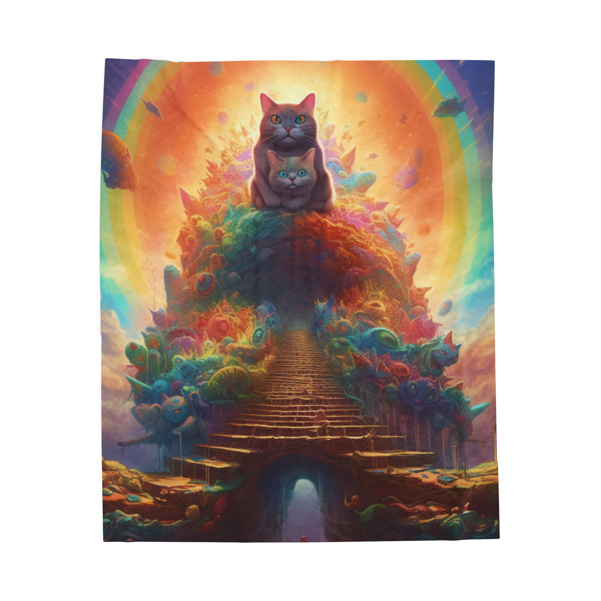 Cute Kitty Kingdom Velveteen Plush Blanket House of Trippers - Image 5