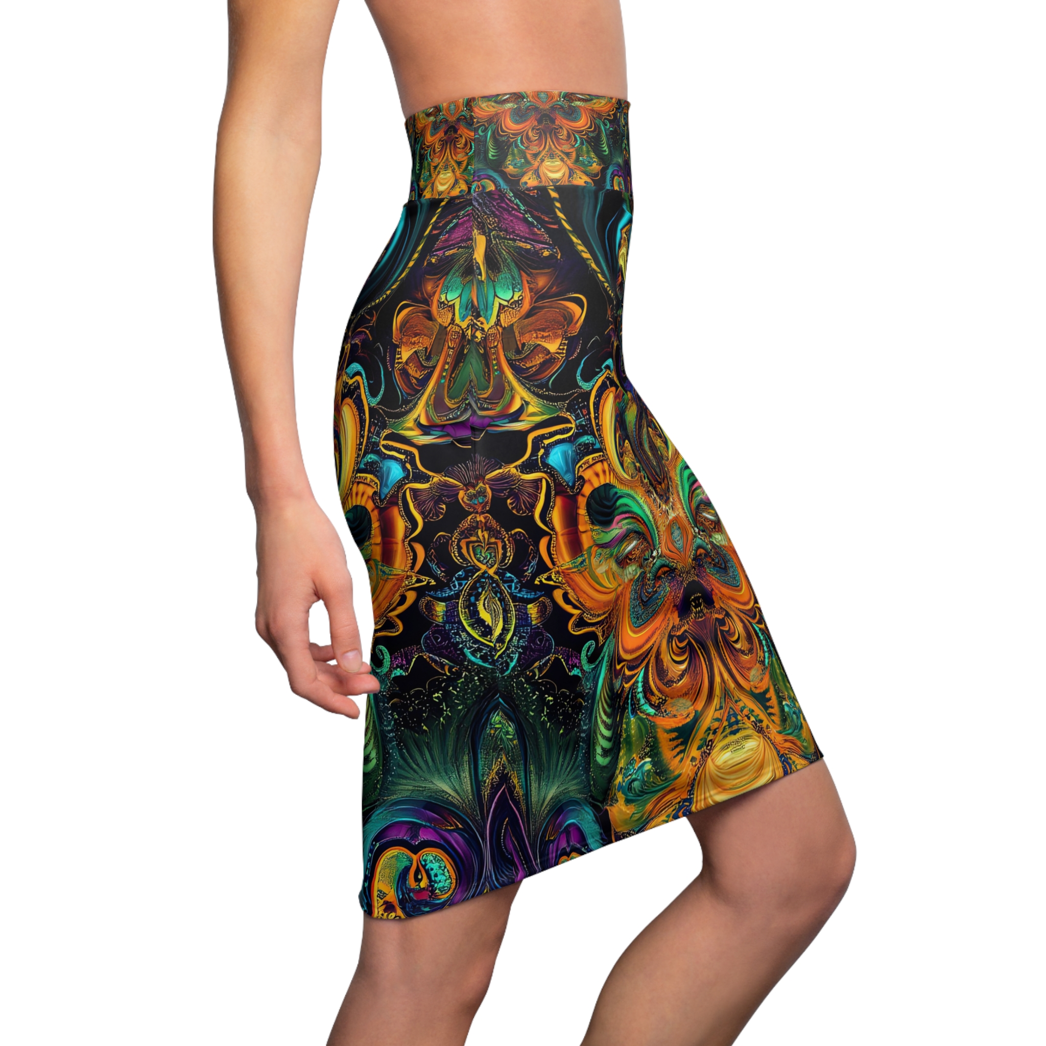 Vibrant Women Pencil Skirt - Colorful Bohemian Print for Casual and Party Wear - Image 7