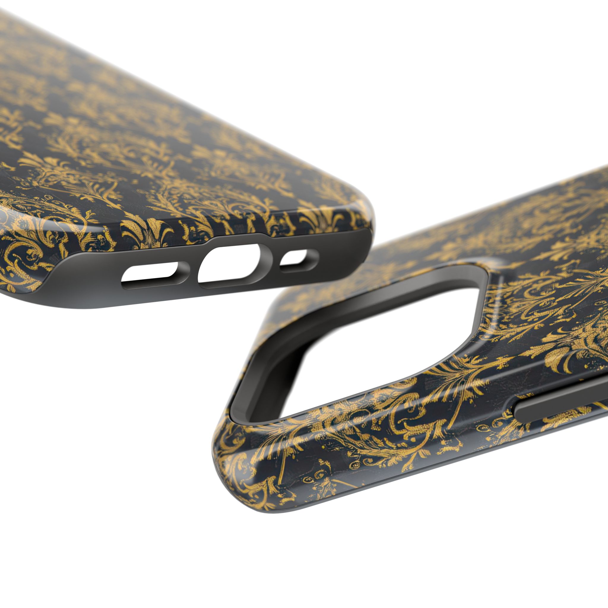 Elegant Gold Floral Magnetic Tough Case - Stylish Protection for Your Phone - Image 79