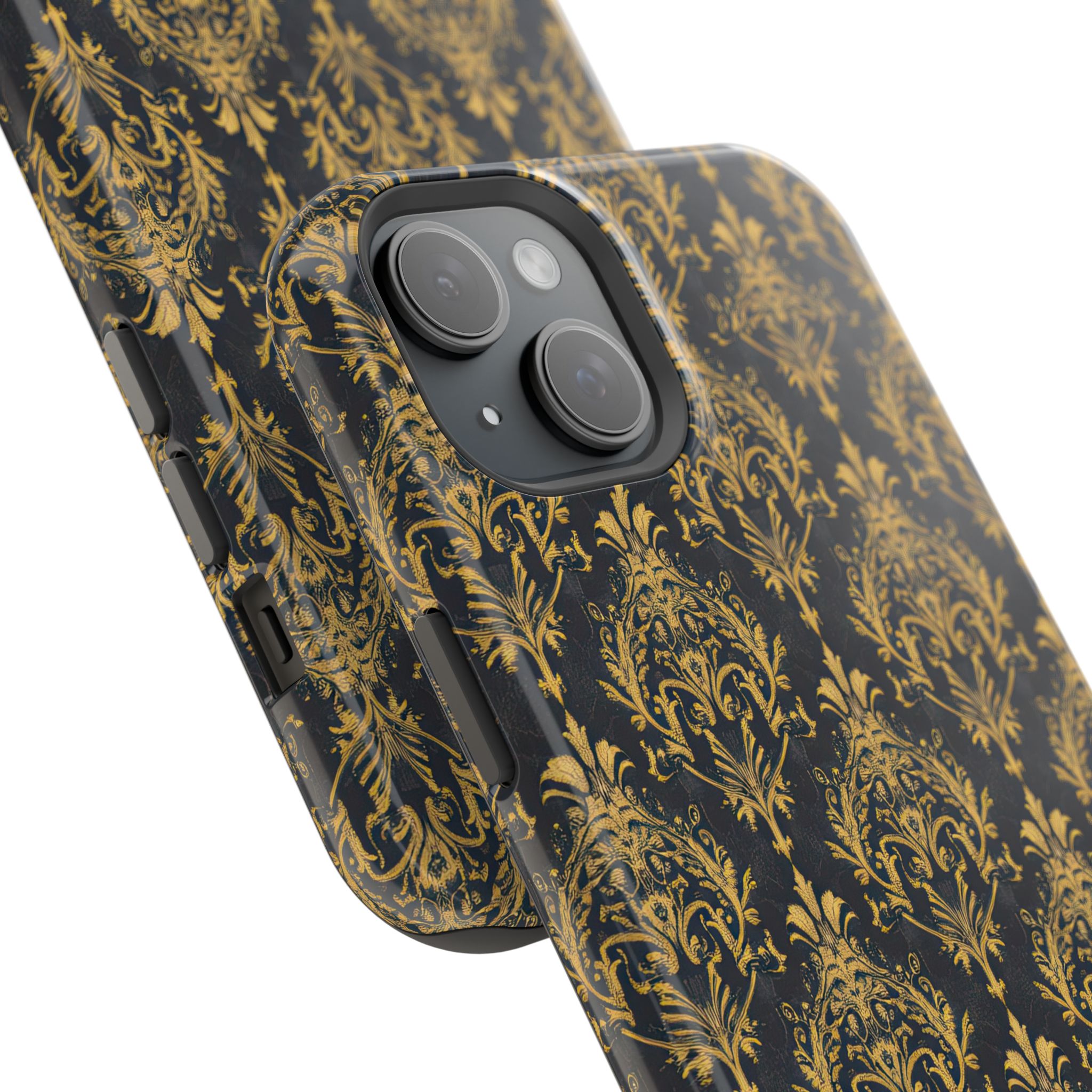 Elegant Gold Floral Magnetic Tough Case - Stylish Protection for Your Phone - Image 86