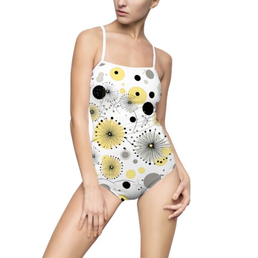 Vintage Yellow Polka Dot  Women's One-piece Swimsuit (AOP)