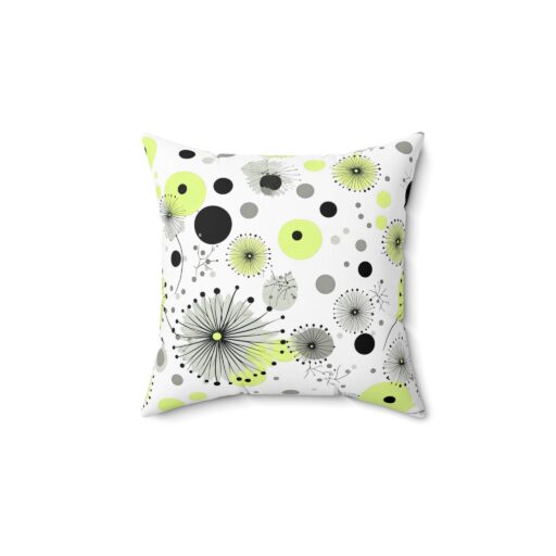 Vintage Lemon Colored Polka Dot Spun Polyester Square Pillow