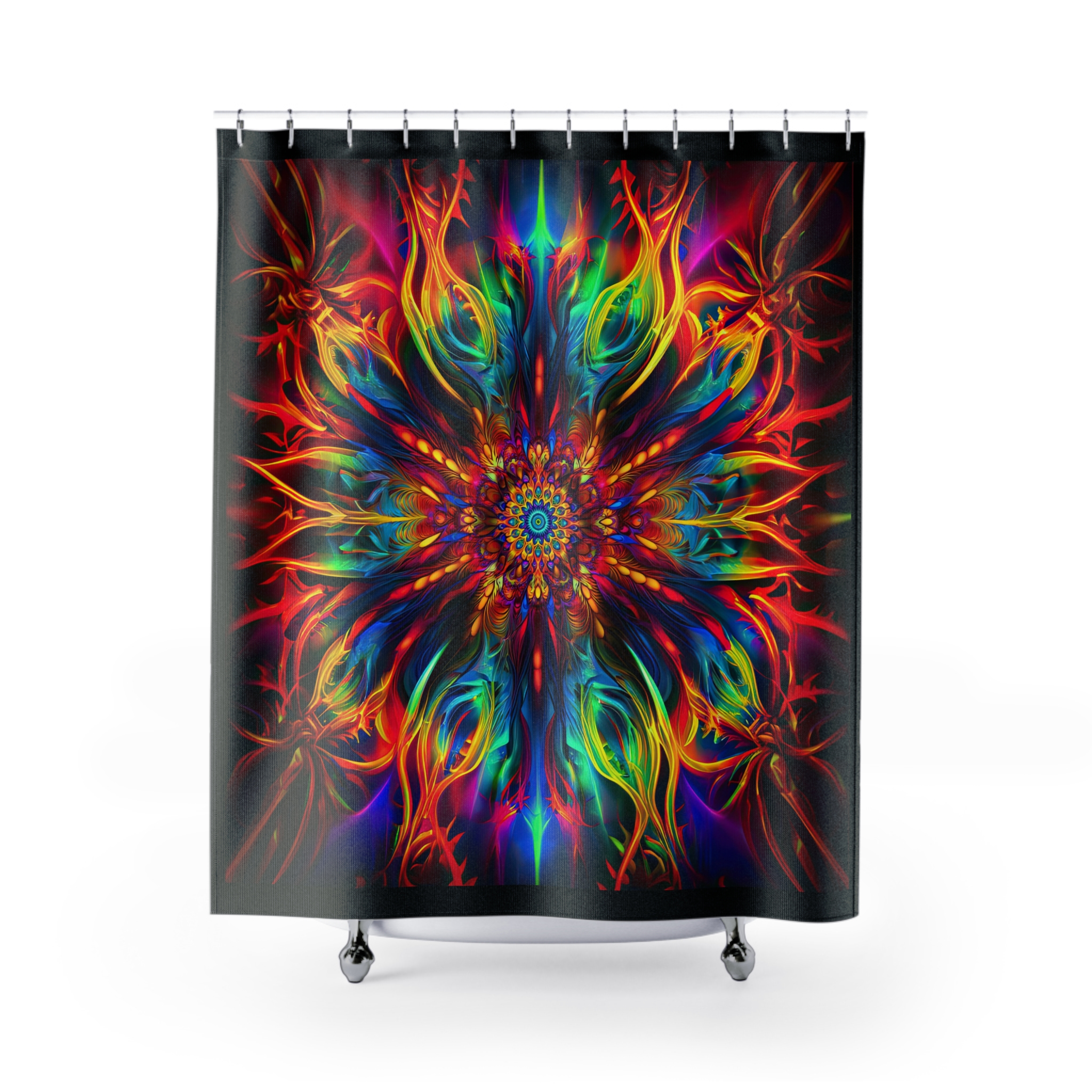 Calming Vibrant Mandala Shower Curtain - Image 2