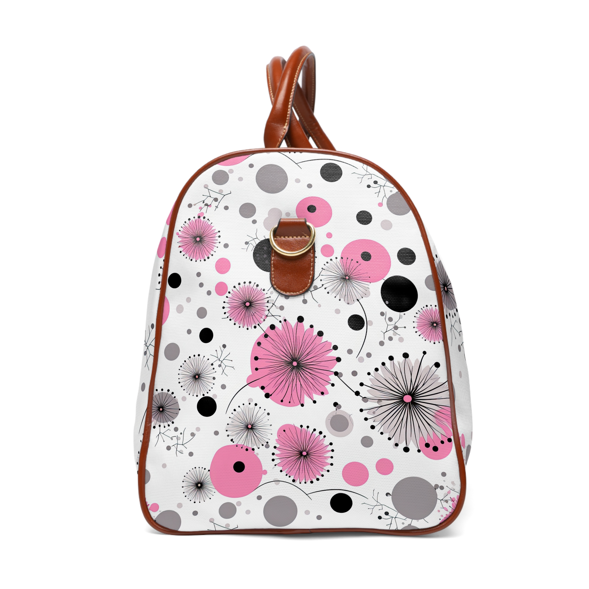 Vintage Pink Polka Dot Waterproof Travel Bag - Image 4