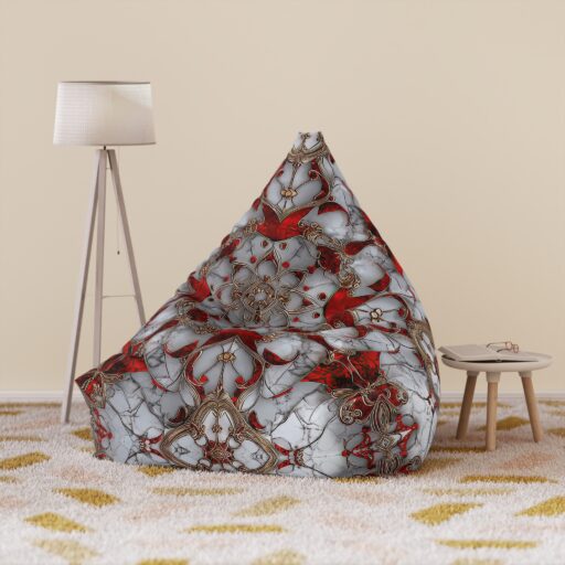 Elegant Marble Pattern Bean Bag Chair Cover - Modern Accent for Living Spaces