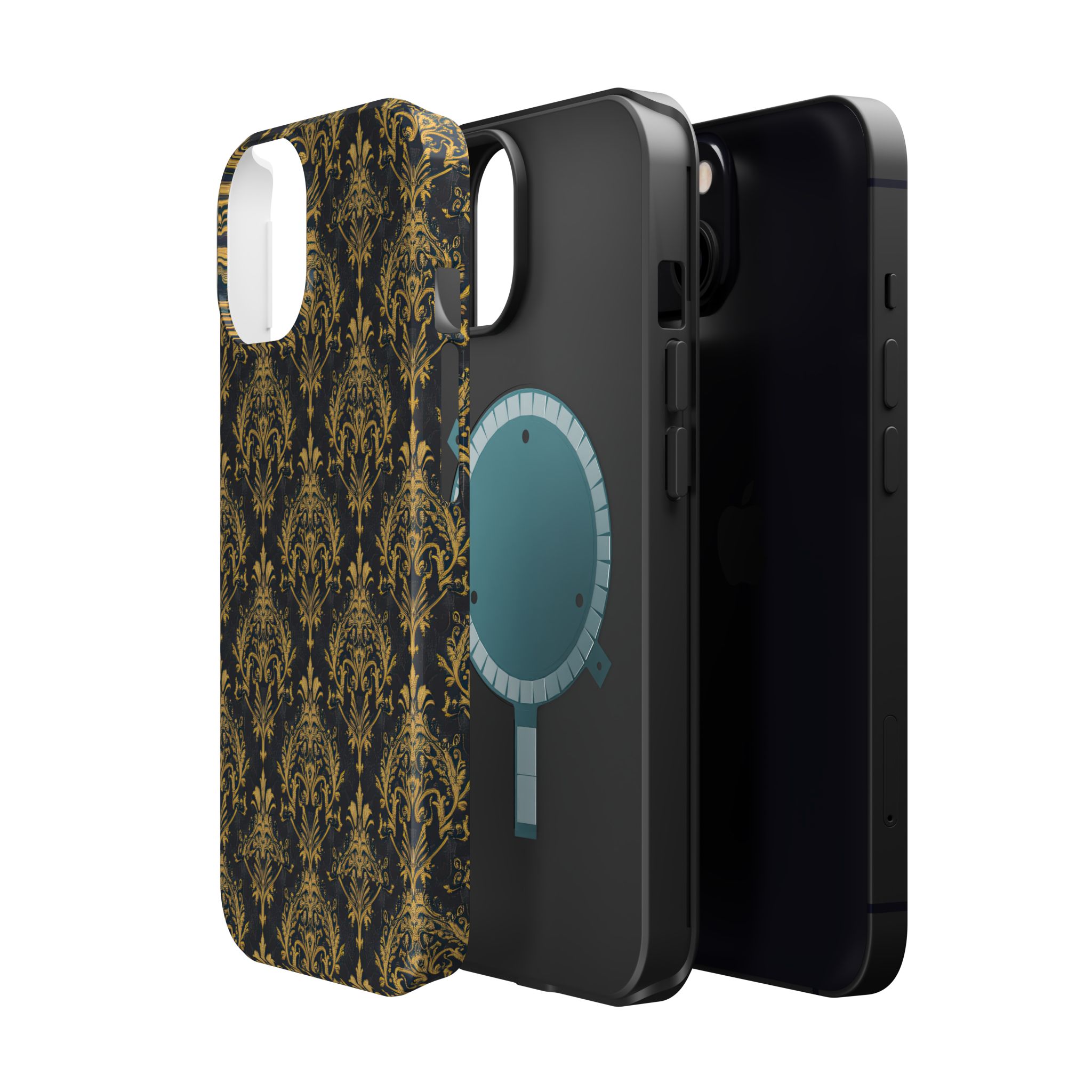 Elegant Gold Floral Magnetic Tough Case - Stylish Protection for Your Phone - Image 38