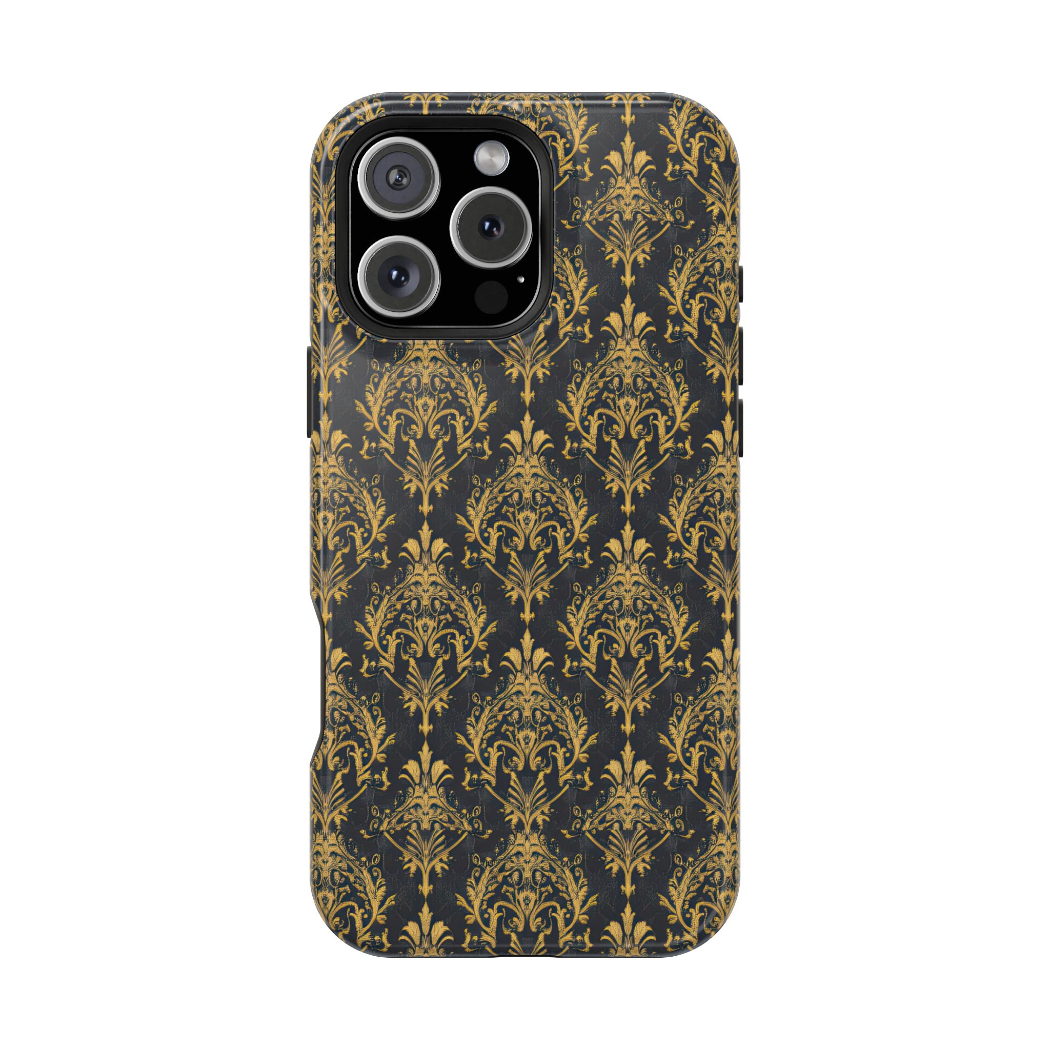 Elegant Gold Floral Magnetic Tough Case - Stylish Protection for Your Phone