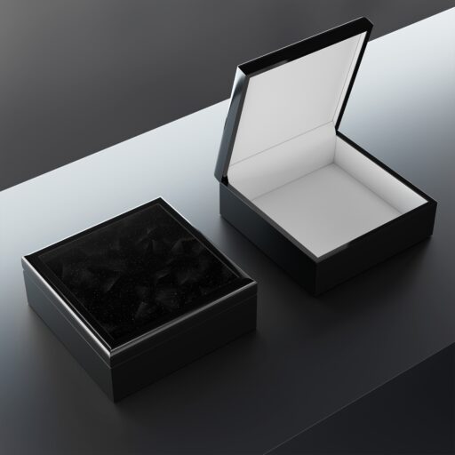 Elegant Black Jewelry Box with Starry Design – Perfect for Gifts & Keepsakes