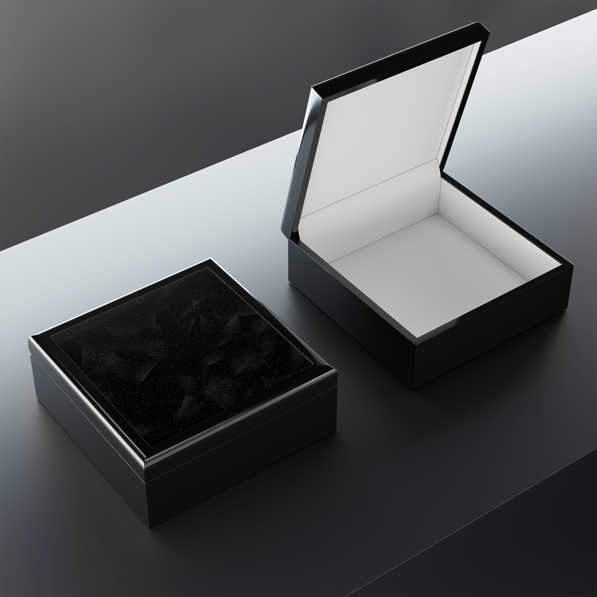 Elegant Black Jewelry Box with Starry Design – Perfect for Gifts & Keepsakes