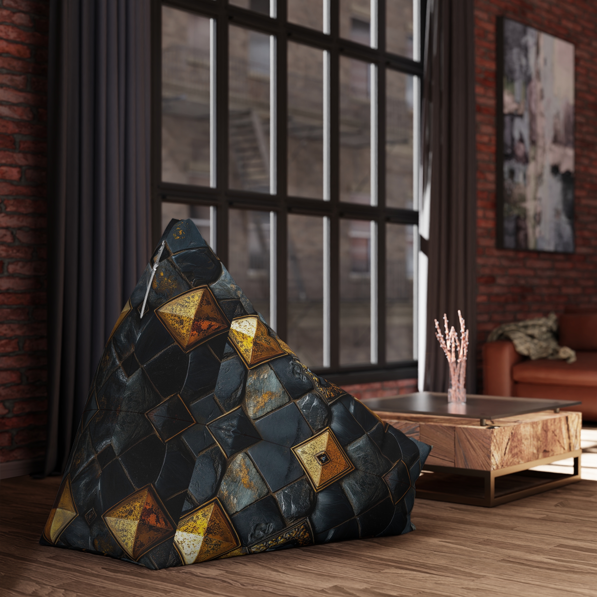 Elegant Mosaic Bean Bag Chair Cover – Cozy Living Room Decor - Image 7