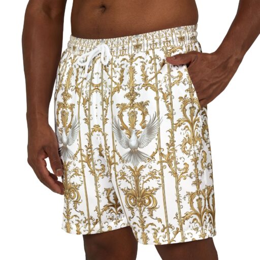 Elegant Baroque Unisex Swim Shorts - Stylish Beachwear with Ornate Design