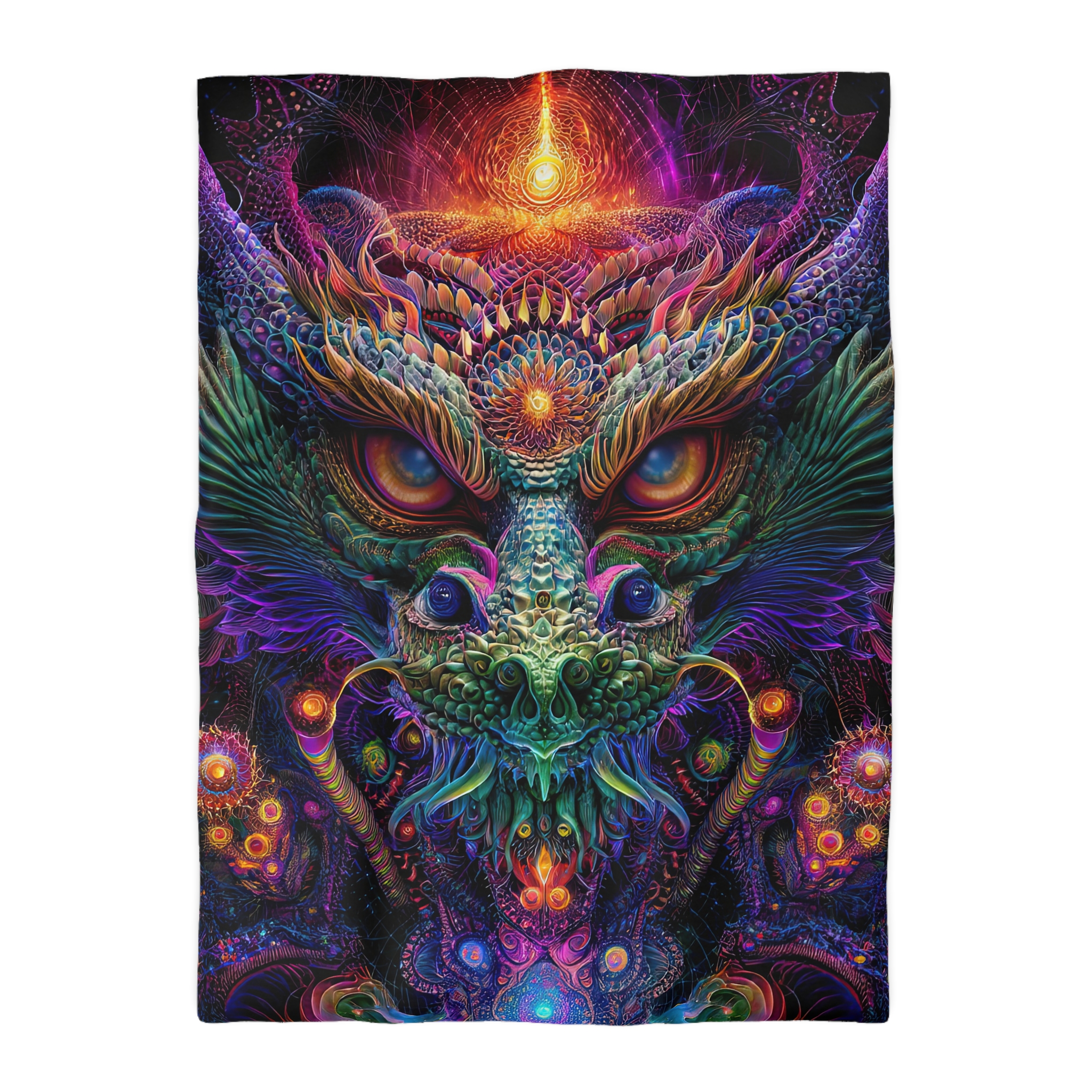 Psychedelic Dragon Microfiber Duvet Cover - Vibrant Fantasy Bedding for Bohemian Decor - Image 10