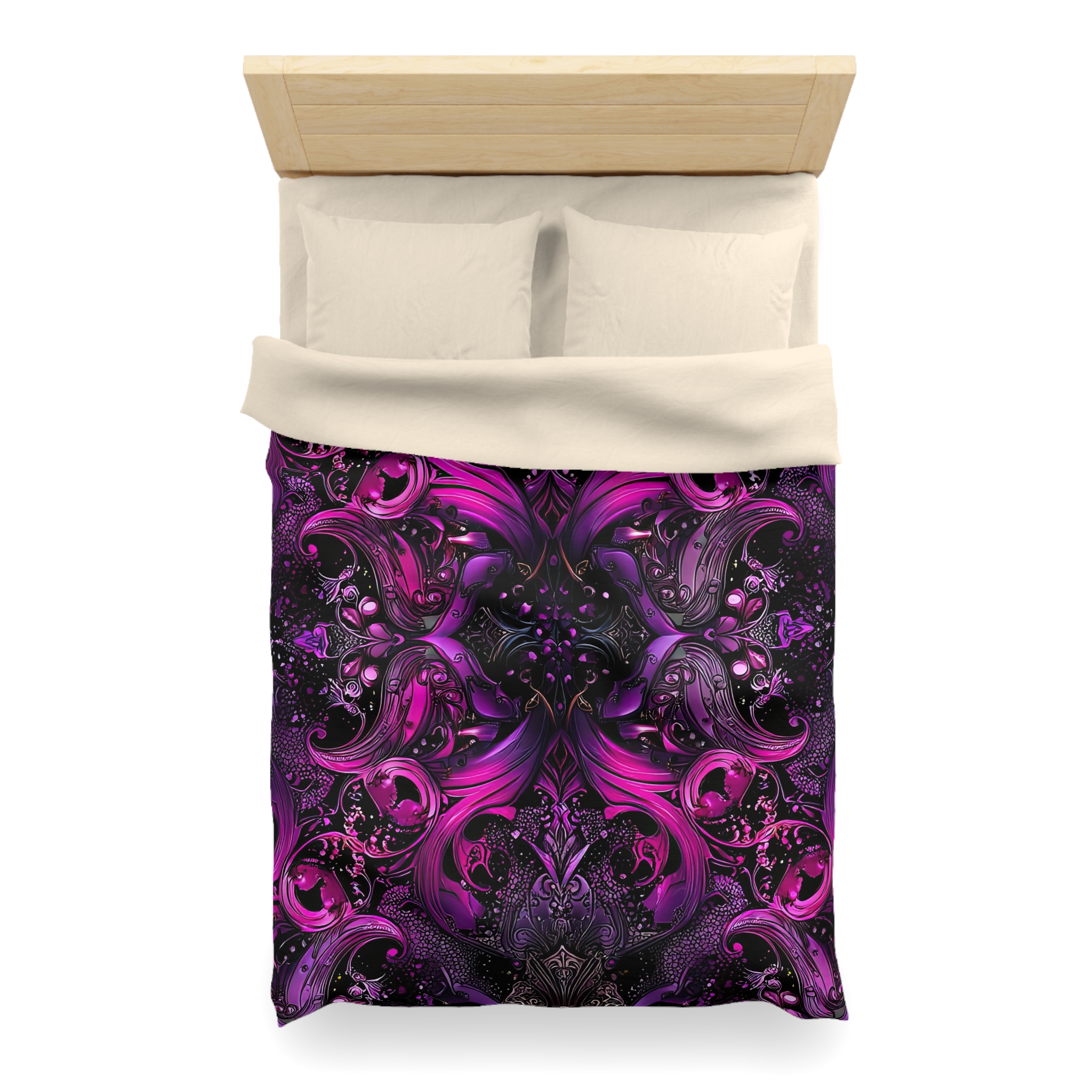 Vibrant Purple Swirl Microfiber Duvet Cover - Luxurious Bedding for a Cozy Home - Image 11