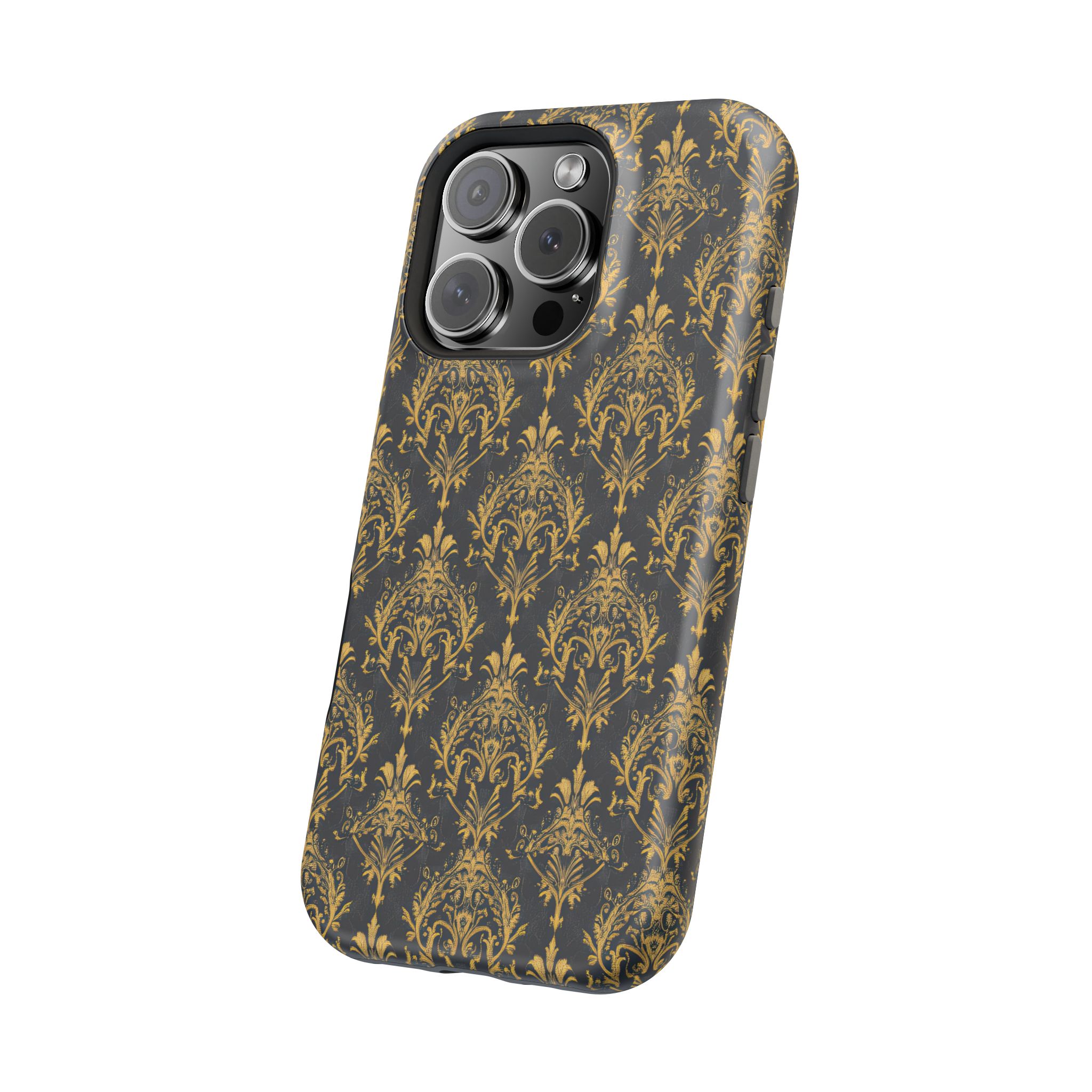 Elegant Gold Floral Magnetic Tough Case - Stylish Protection for Your Phone - Image 122