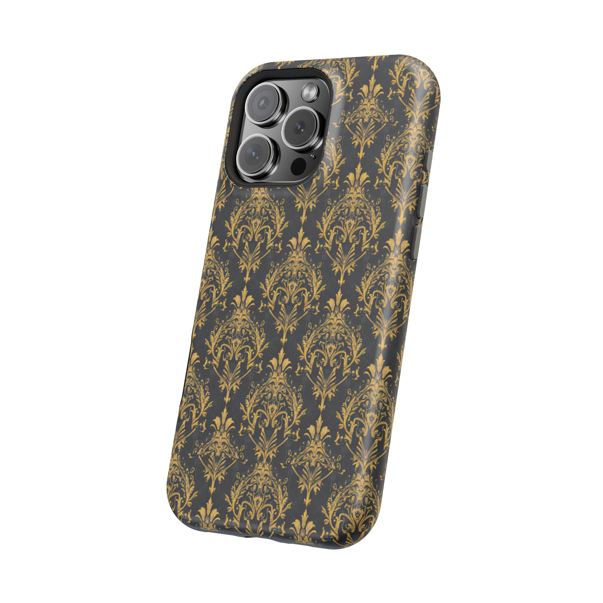 Elegant Gold Floral Magnetic Tough Case - Stylish Protection for Your Phone - Image 126