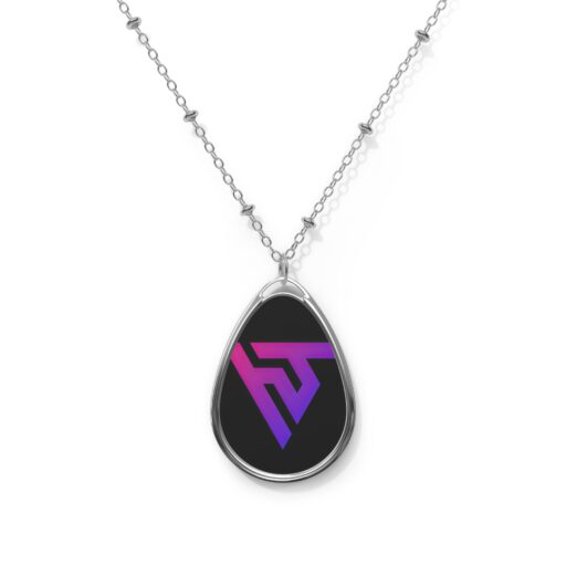 House Of Trippers Stylish Oval Necklace with Colorful Graphic Design - Trendy Jewelry for Everyday Wear