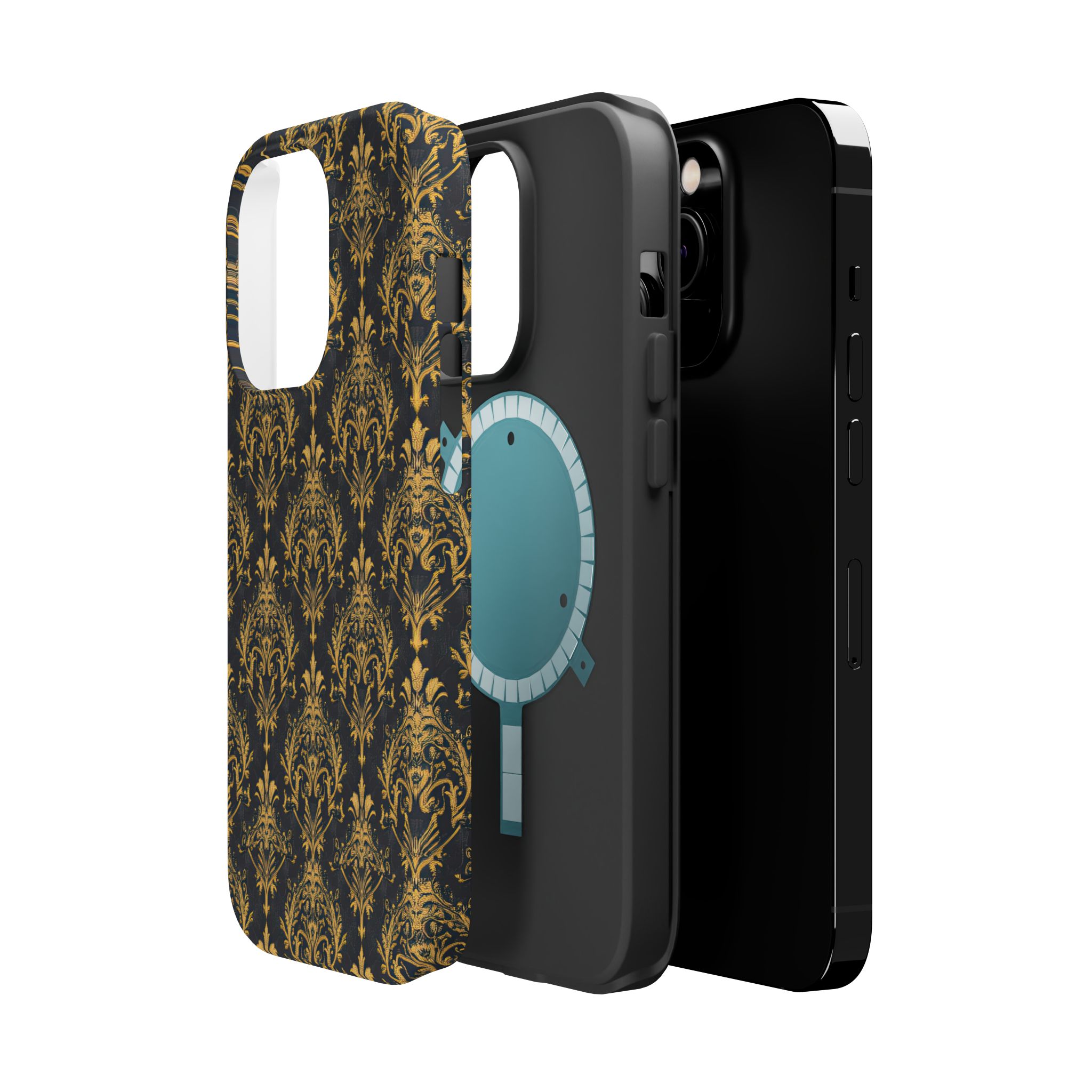 Elegant Gold Floral Magnetic Tough Case - Stylish Protection for Your Phone - Image 18