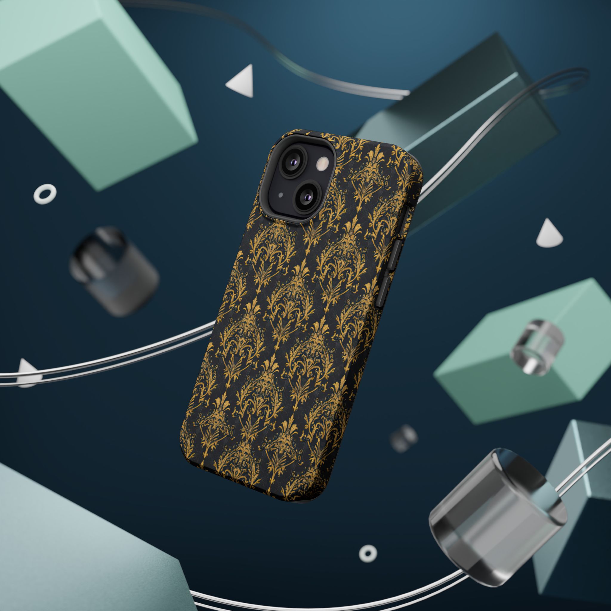 Elegant Gold Floral Magnetic Tough Case - Stylish Protection for Your Phone - Image 51