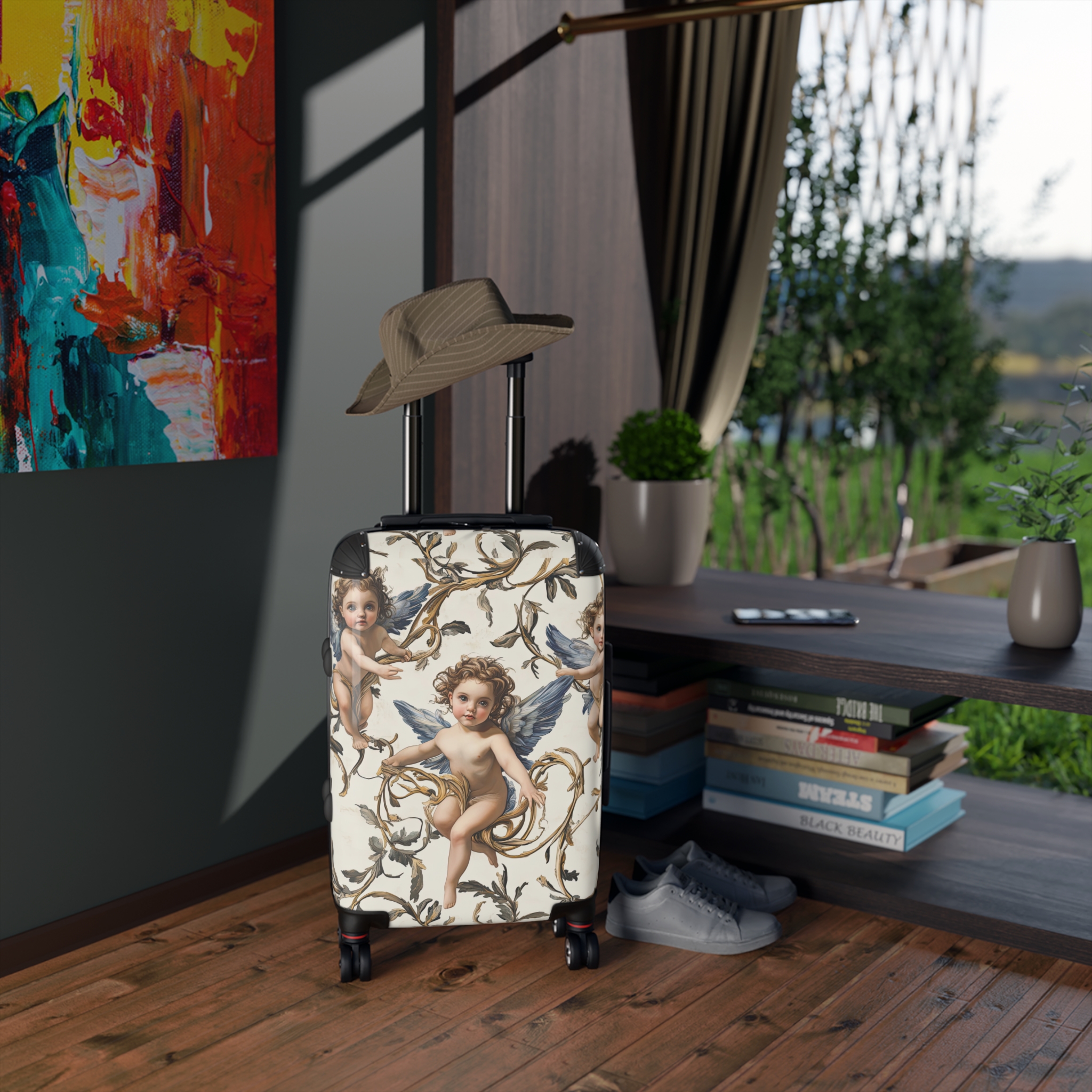 Vintage Cherub Design Suitcase - Stylish Travel Luggage for Adventurers - Image 14