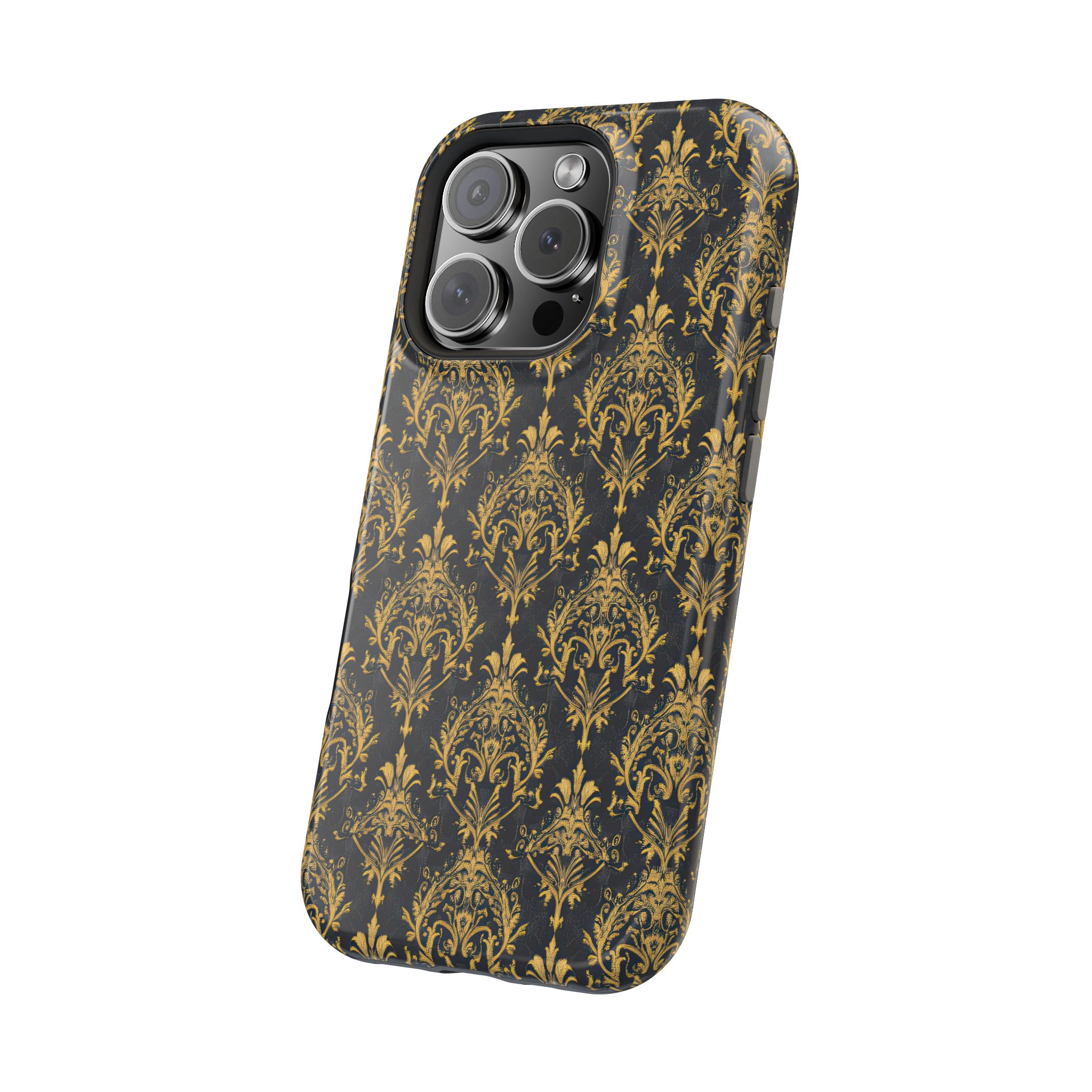 Elegant Gold Floral Magnetic Tough Case - Stylish Protection for Your Phone - Image 118