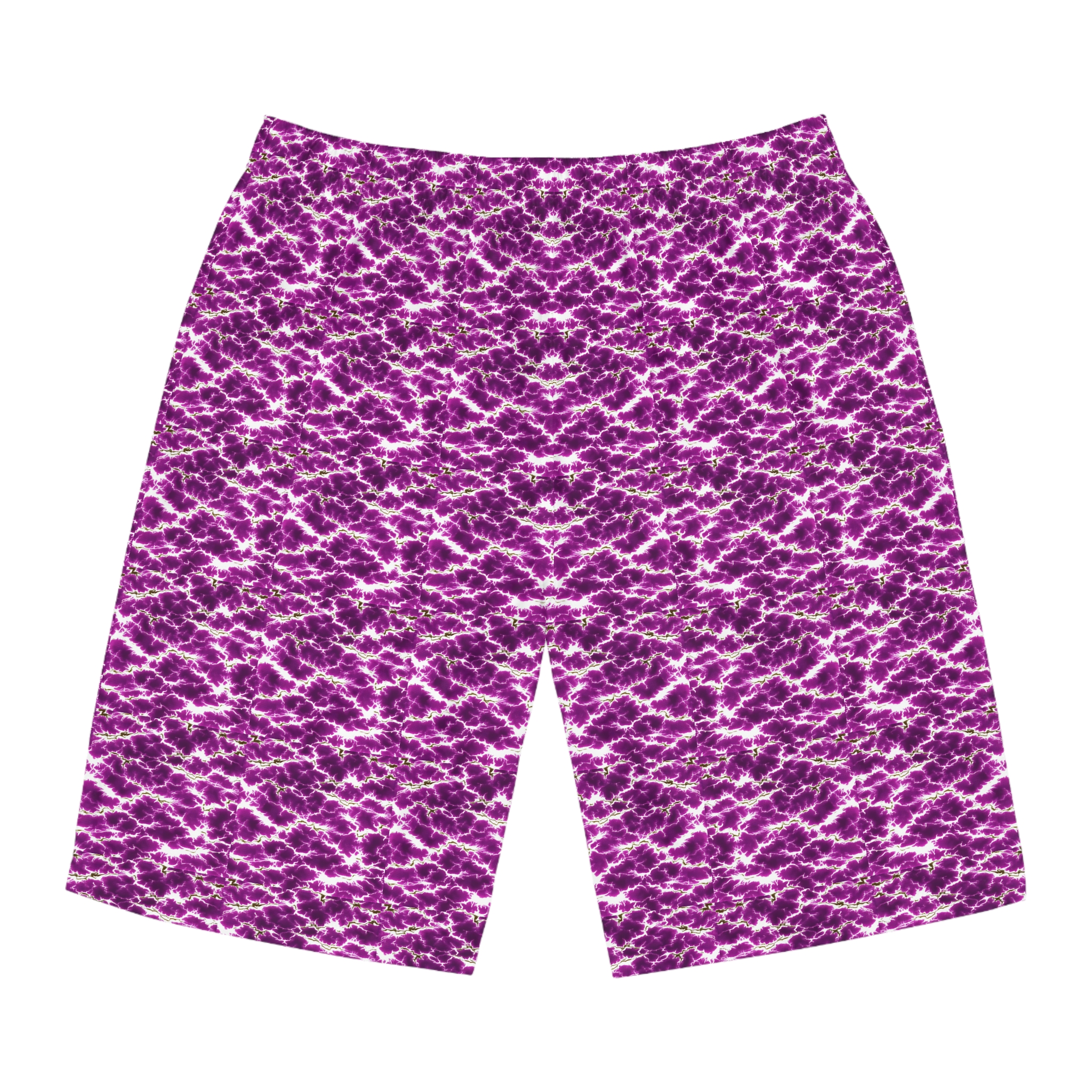 Vibrant Purple Tie-Dye Men's Board Shorts for Summer Adventures - Image 2