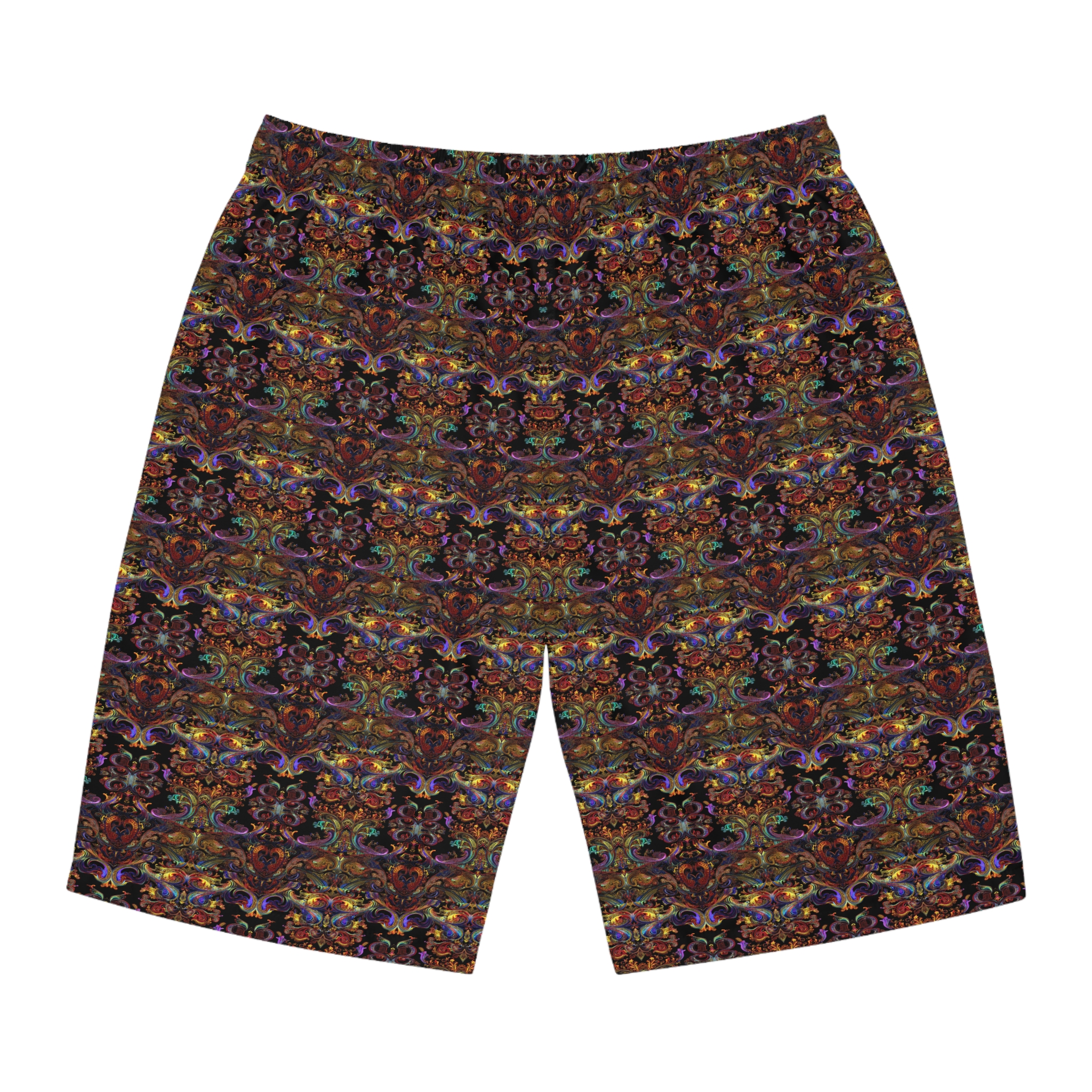 Men's Vibrant Pattern Board Shorts for Beach & Resort Wear - Image 3