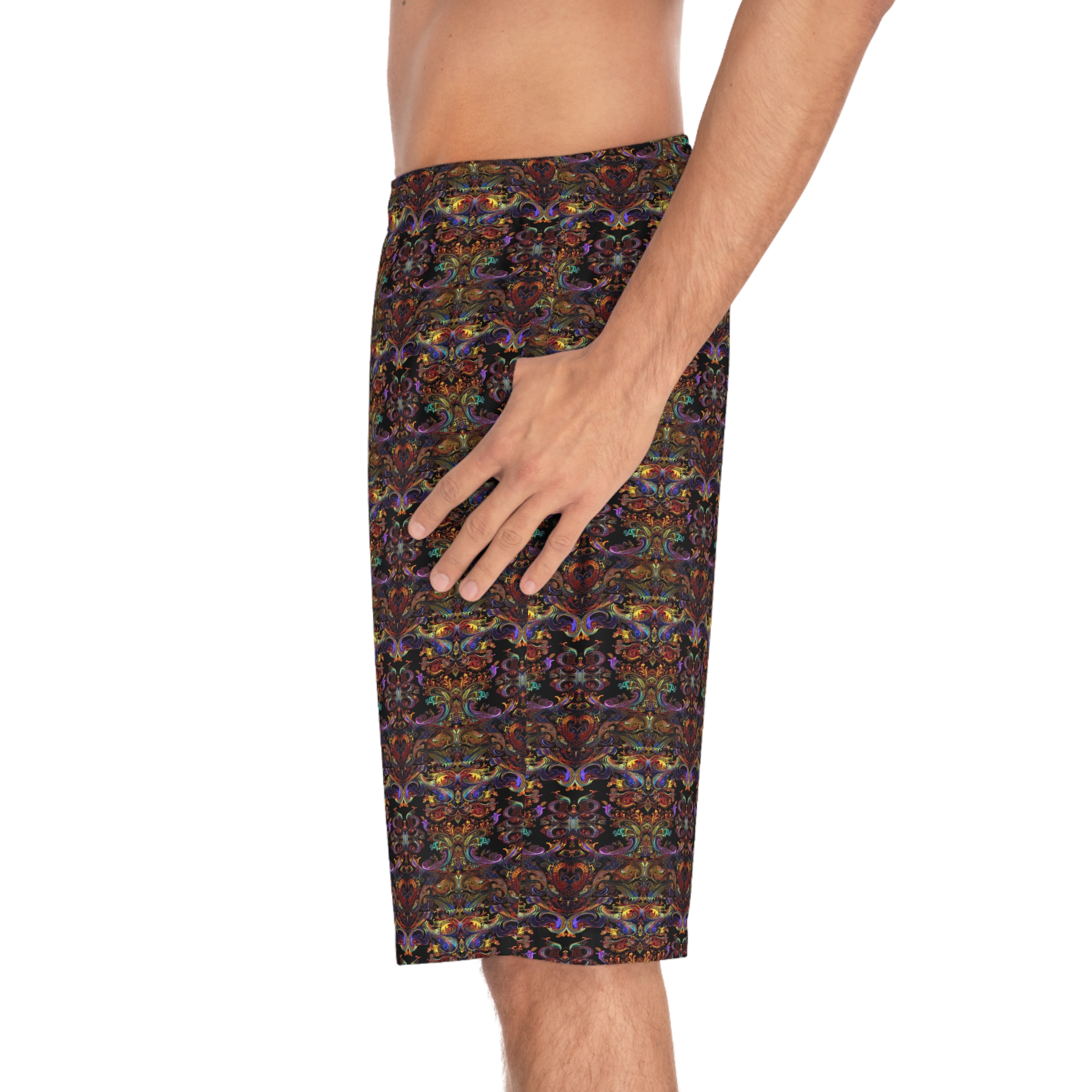 Men's Vibrant Pattern Board Shorts for Beach & Resort Wear - Image 8